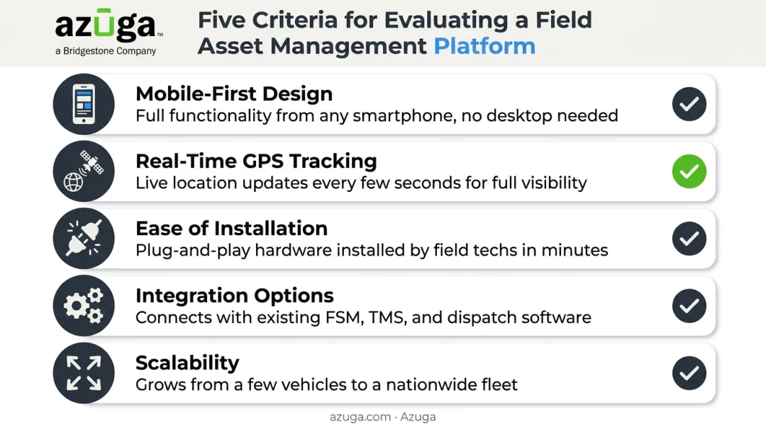 Five criteria checklist for choosing a field asset management solution