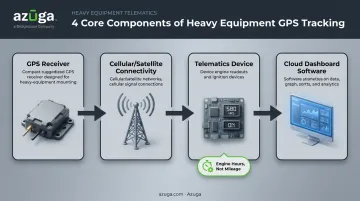 4-component GPS tracking system architecture for heavy equipment