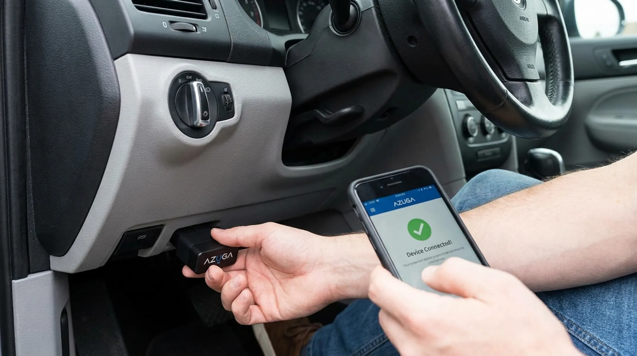 Azuga plug-and-play OBD-II device installation by commercial driver