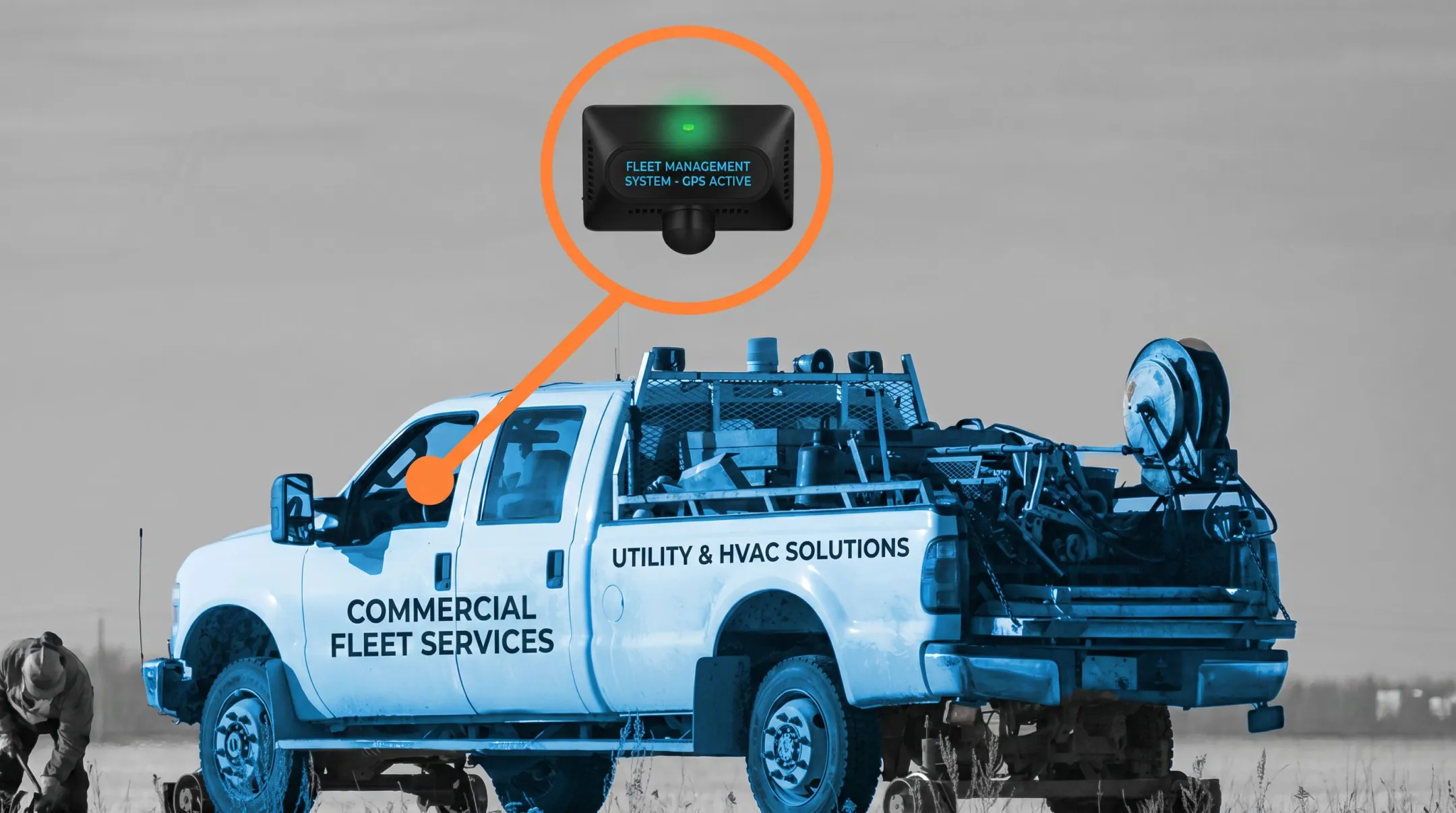 service technician van equipped with GPS tracking fleet technology
