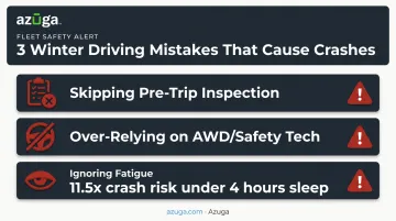 Three common winter driving mistakes fleet drivers should avoid infographic