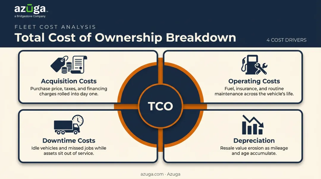 Four cost buckets in total cost of ownership fleet framework