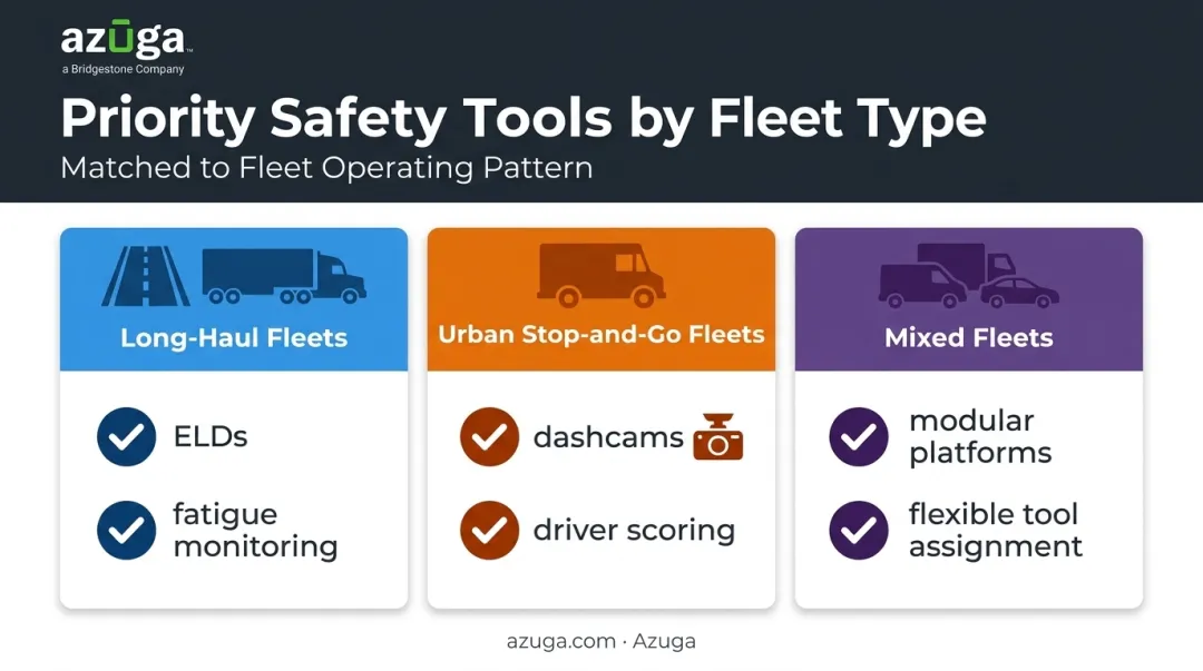 Matching fleet safety technology to long-haul urban and mixed fleet risk profiles