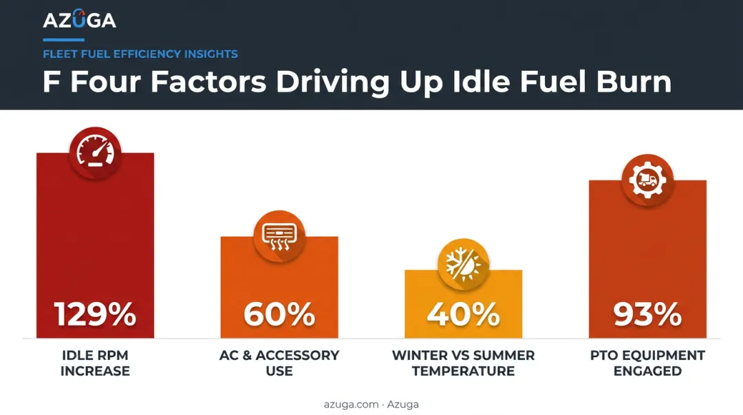 Comparison of factors that increase idling fuel consumption percentages