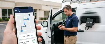 Field service technician vehicle tracking