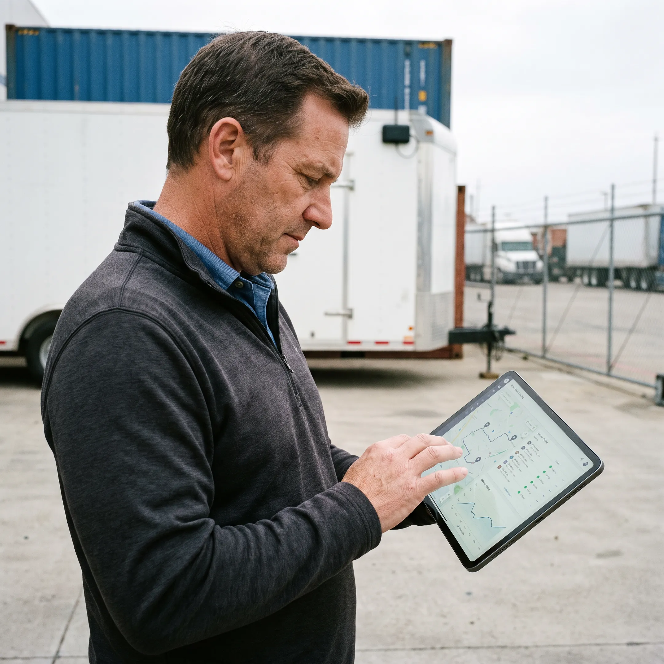 Cargo trailer monitored with GPS tracking
