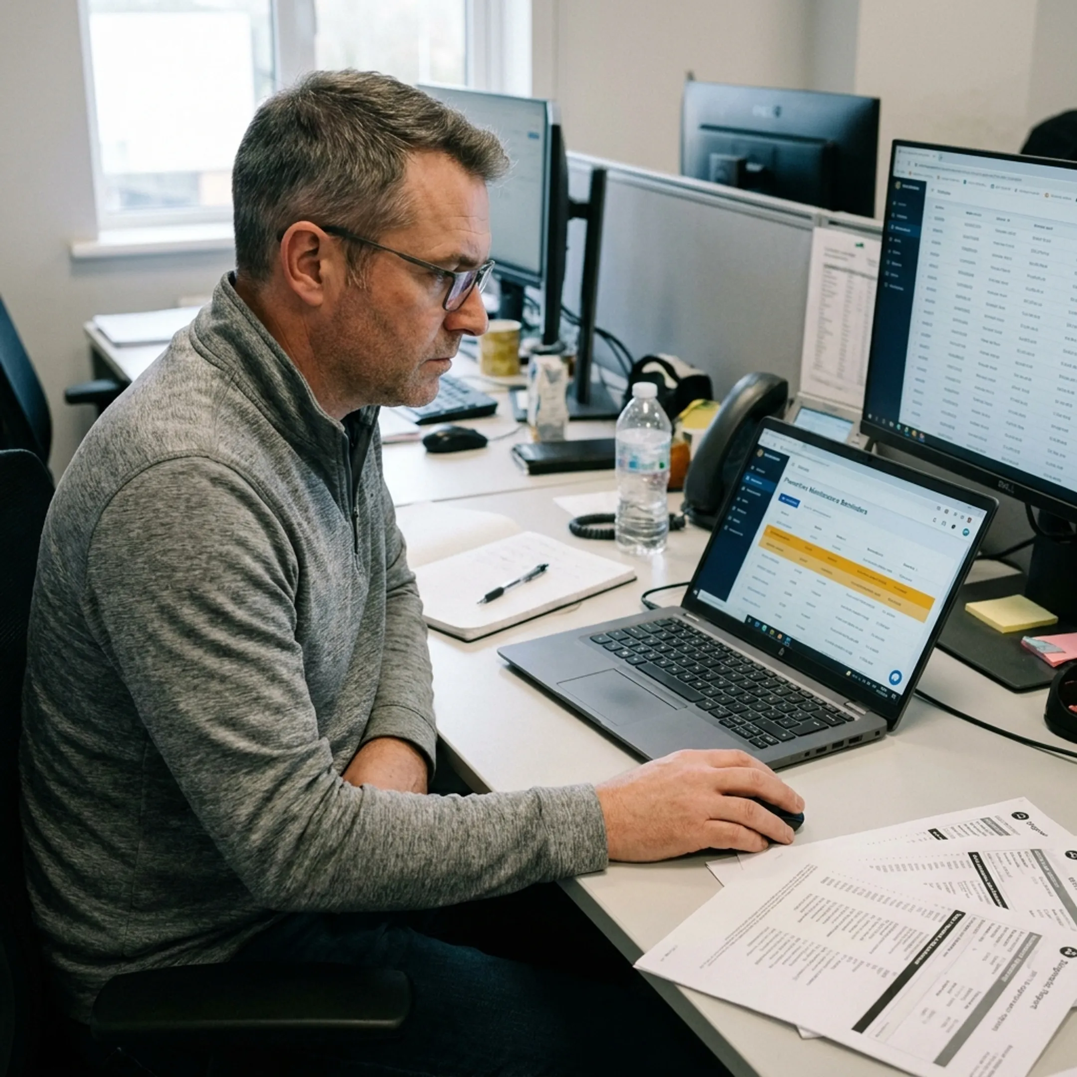 Manager setting fleet maintenance reminders