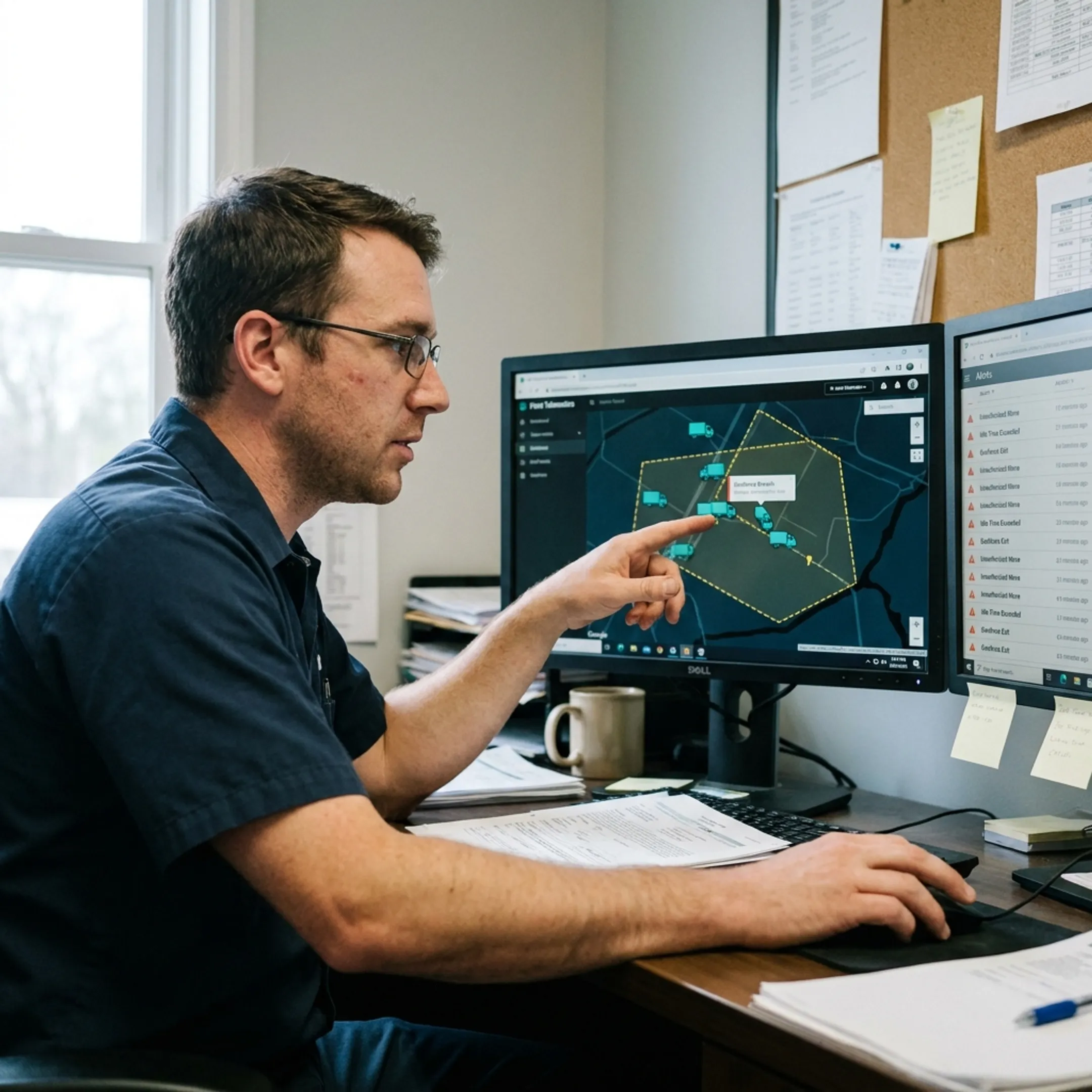 Manager monitoring container assets on a live map