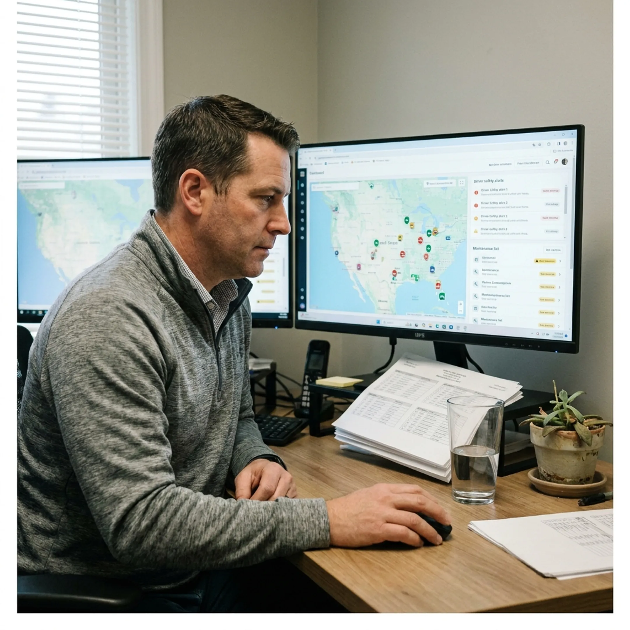 Dispatcher using fleet management software