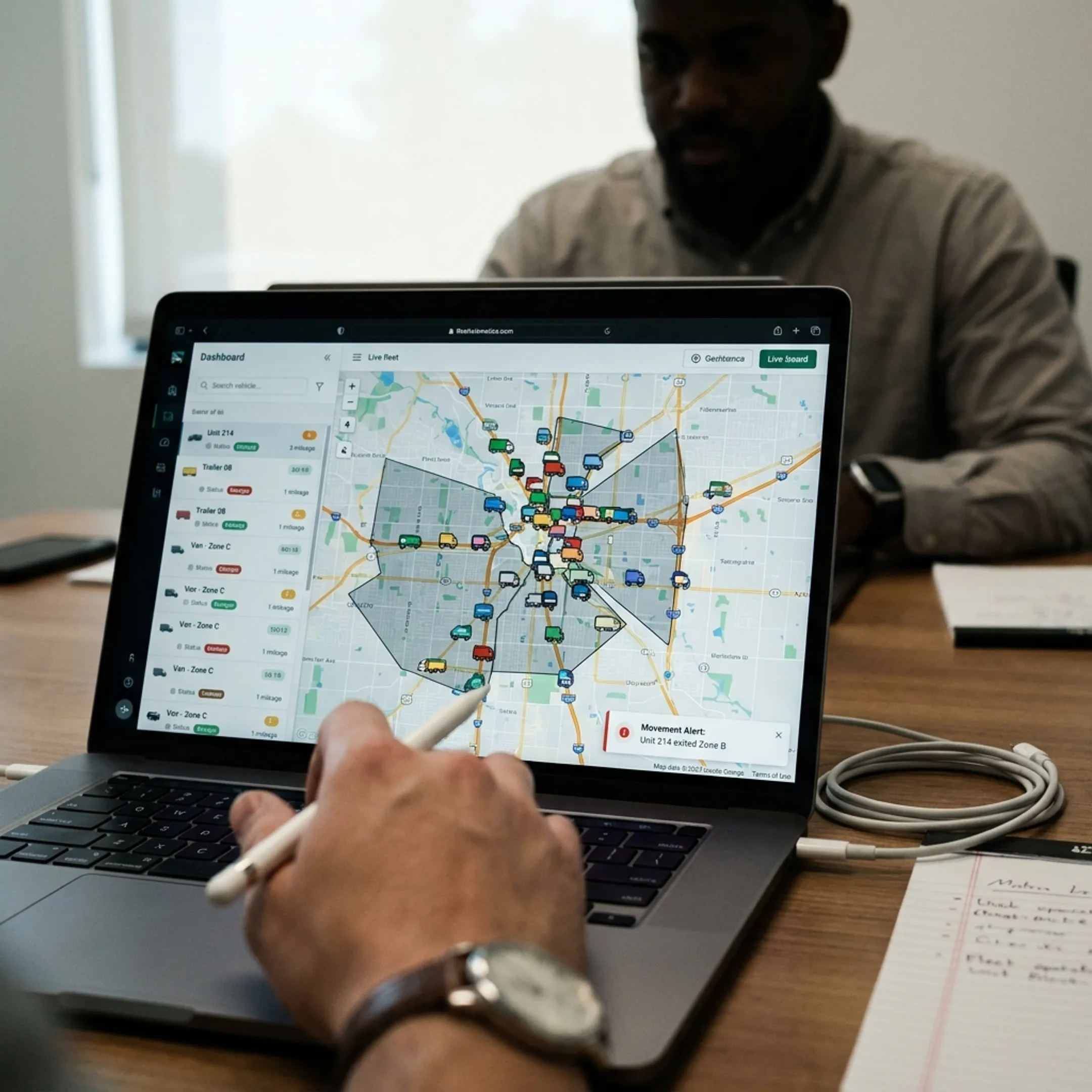 Digital map showing tracked police assets