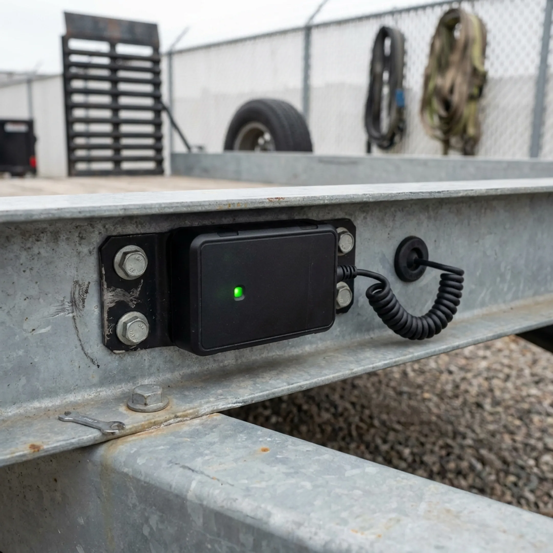 GPS tracker attached to a fleet trailer