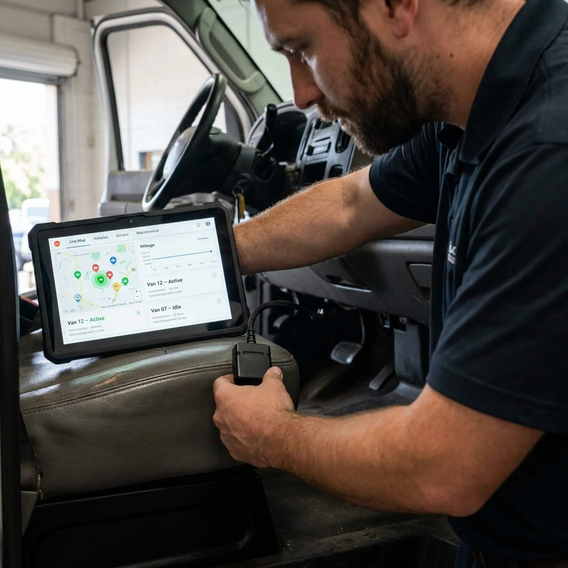 GPS tracker installed in a vehicle OBD-II port