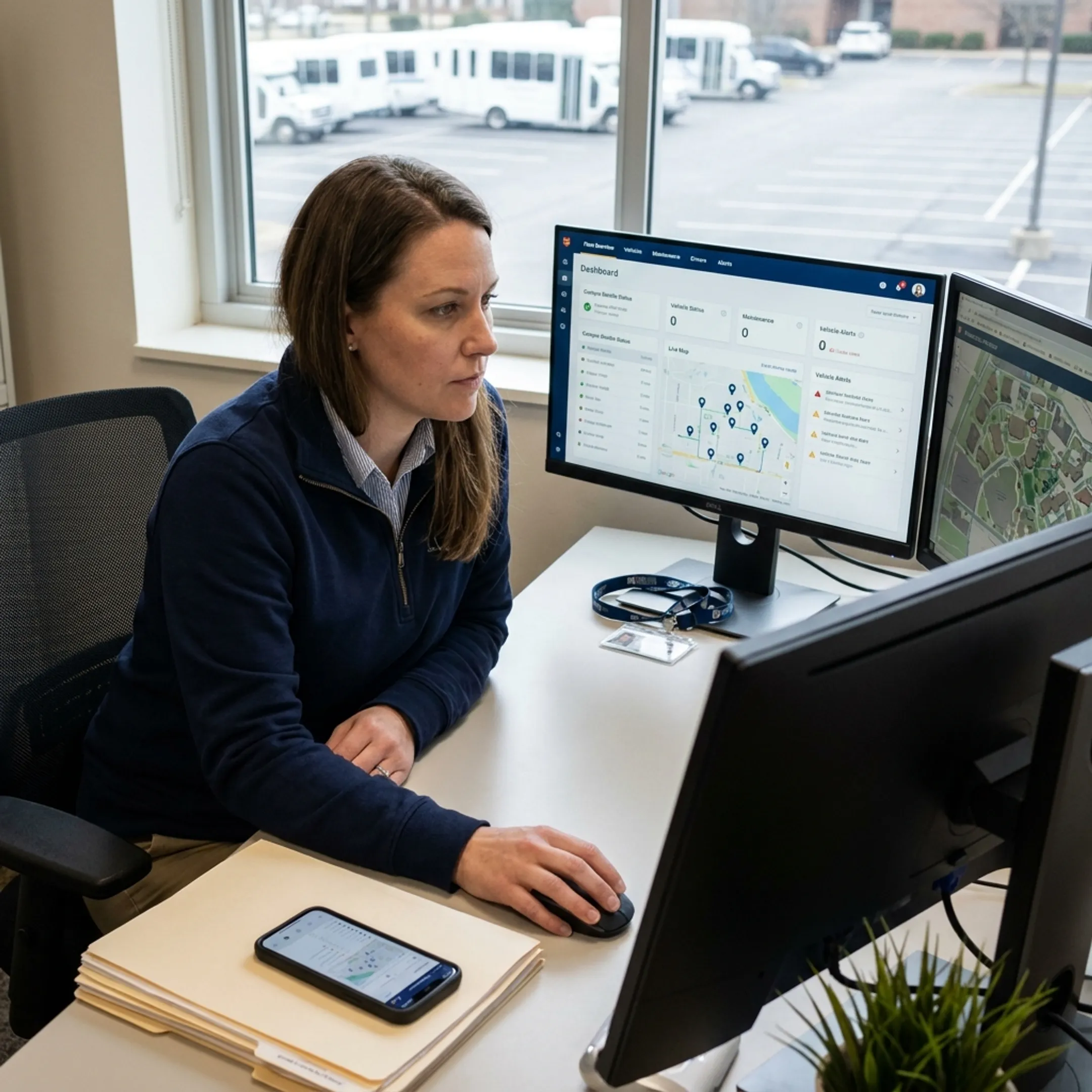 Fleet software dashboard for campus vehicles
