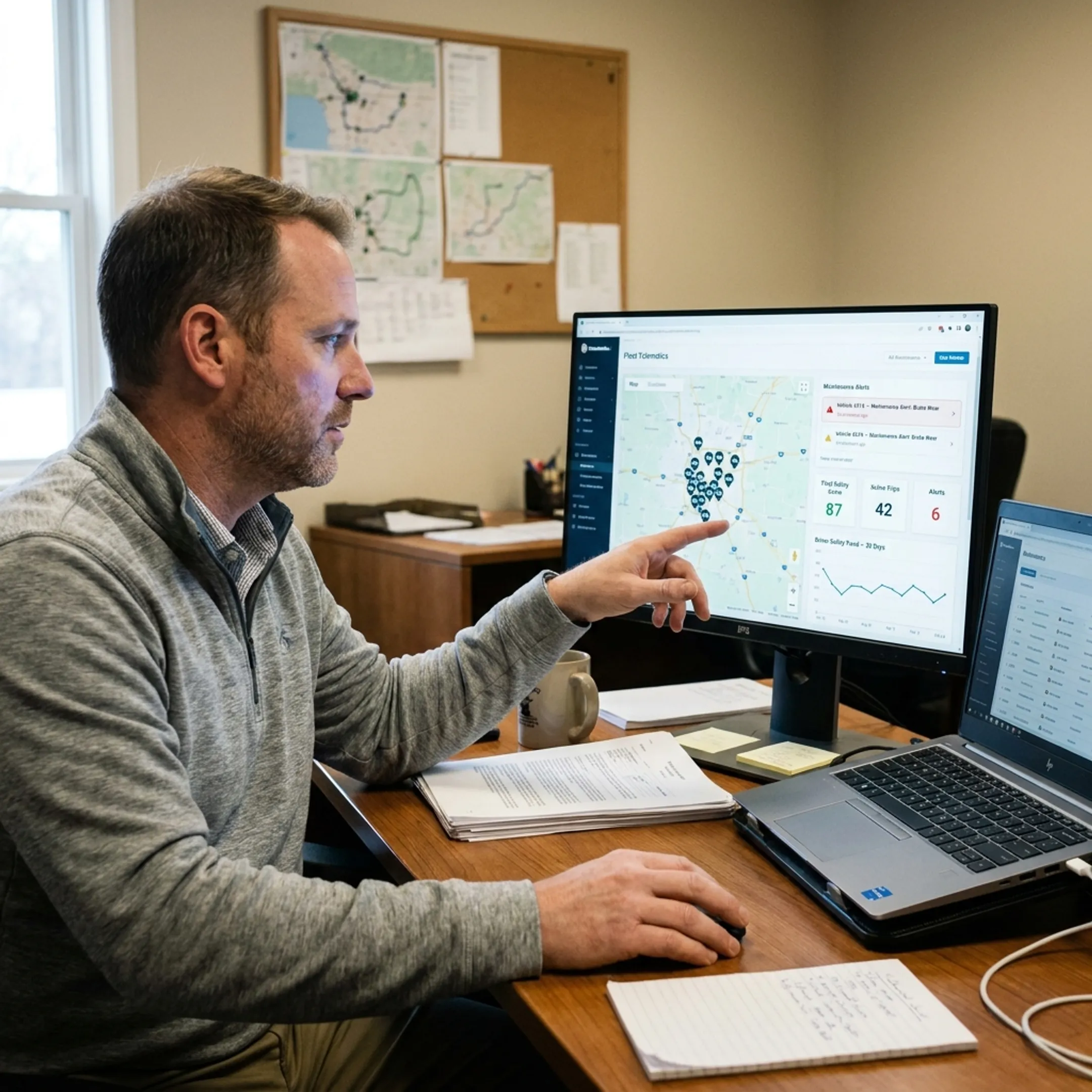 Fleet manager using rental vehicle dashboard