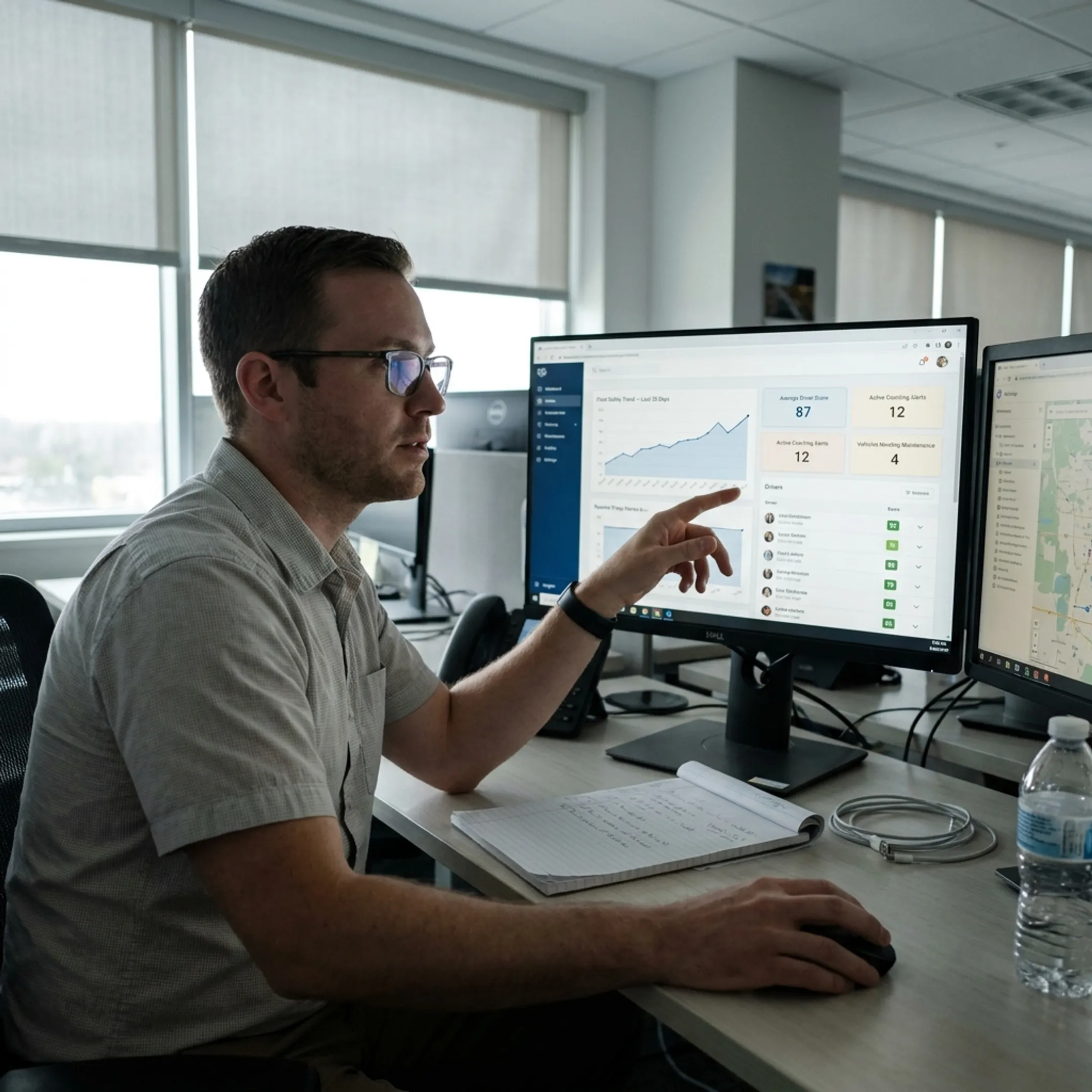 Driver safety dashboard with performance scores
