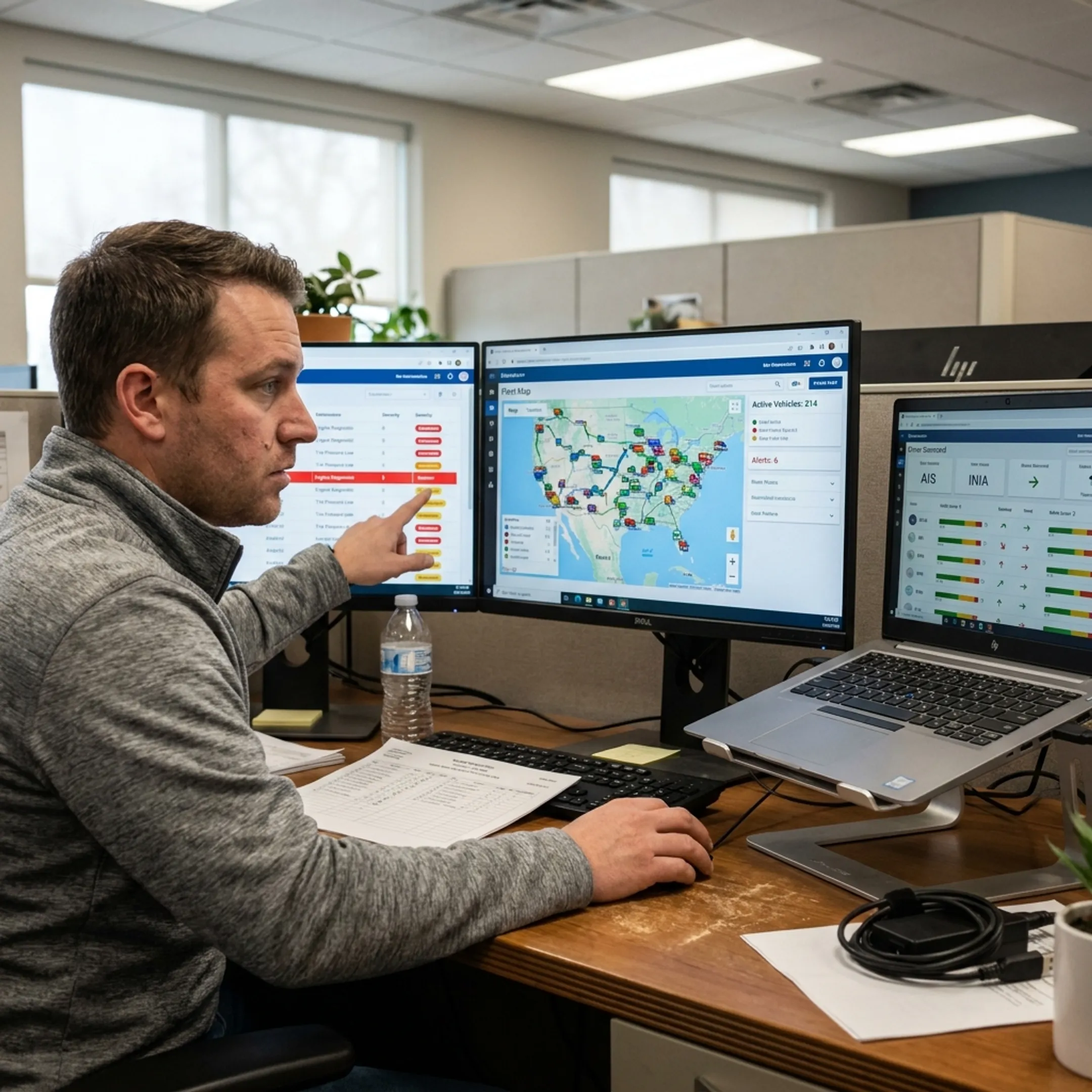 Dispatcher using connected trucking software