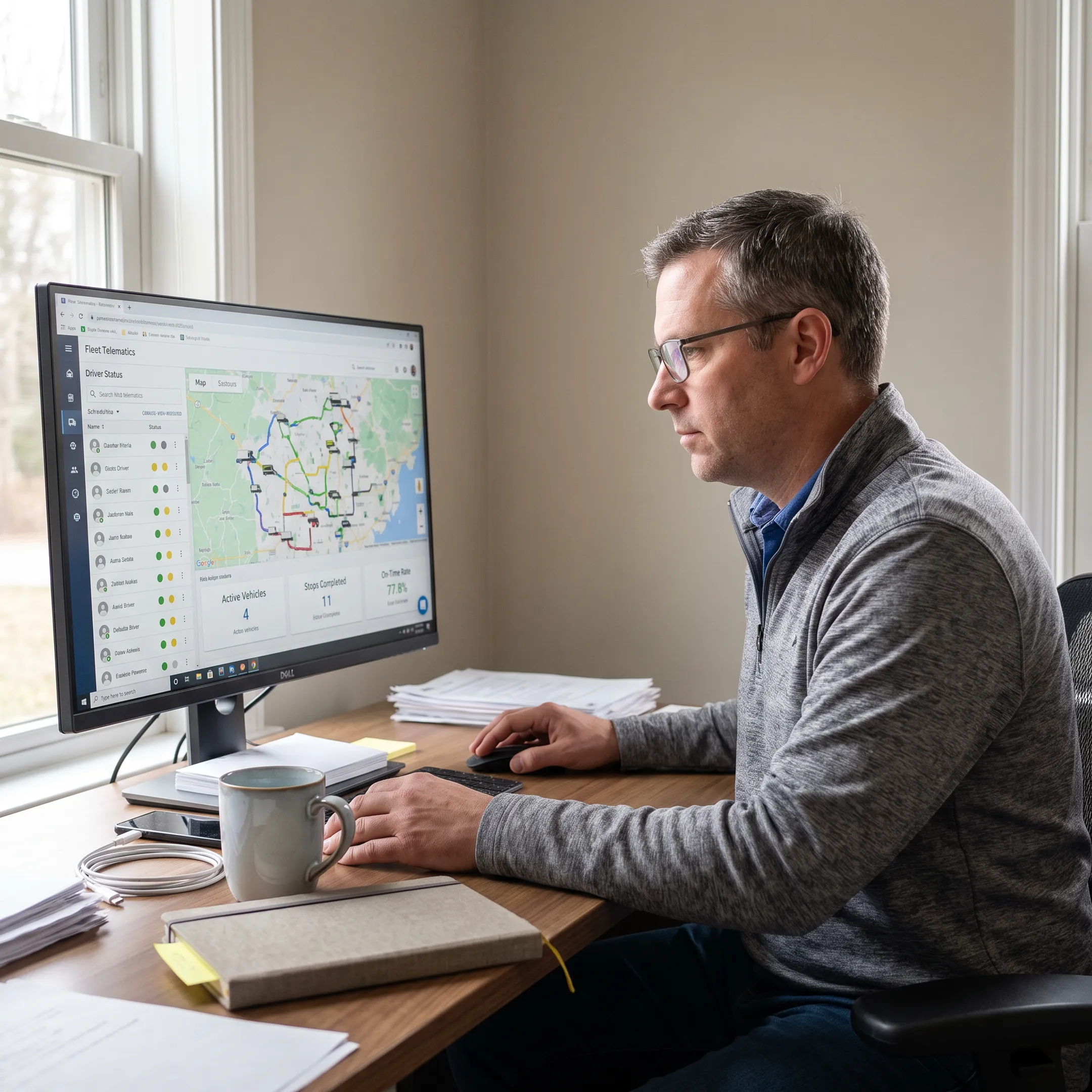 Waste collection truck fleet tracking dashboard