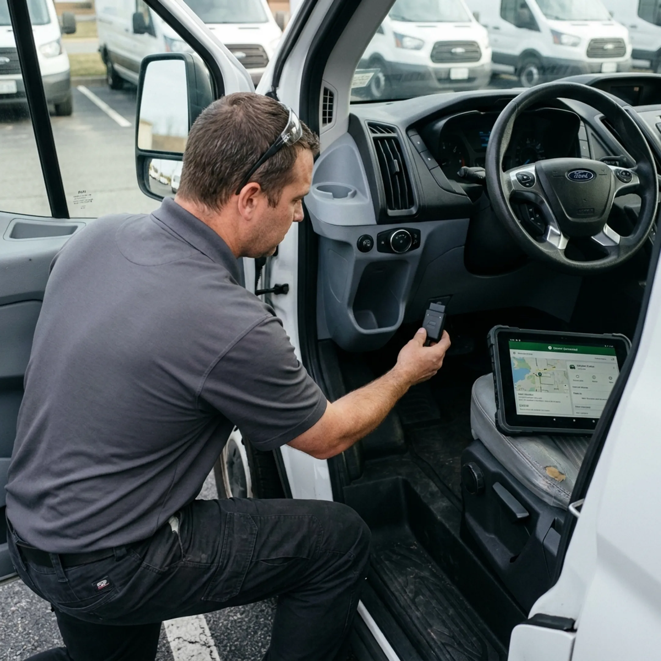 GPS tracker installed in a fleet vehicle