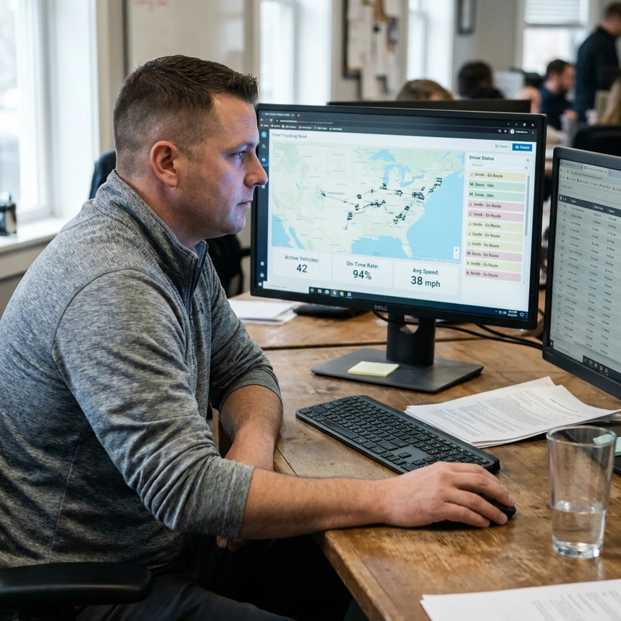 Fleet manager viewing live driver locations