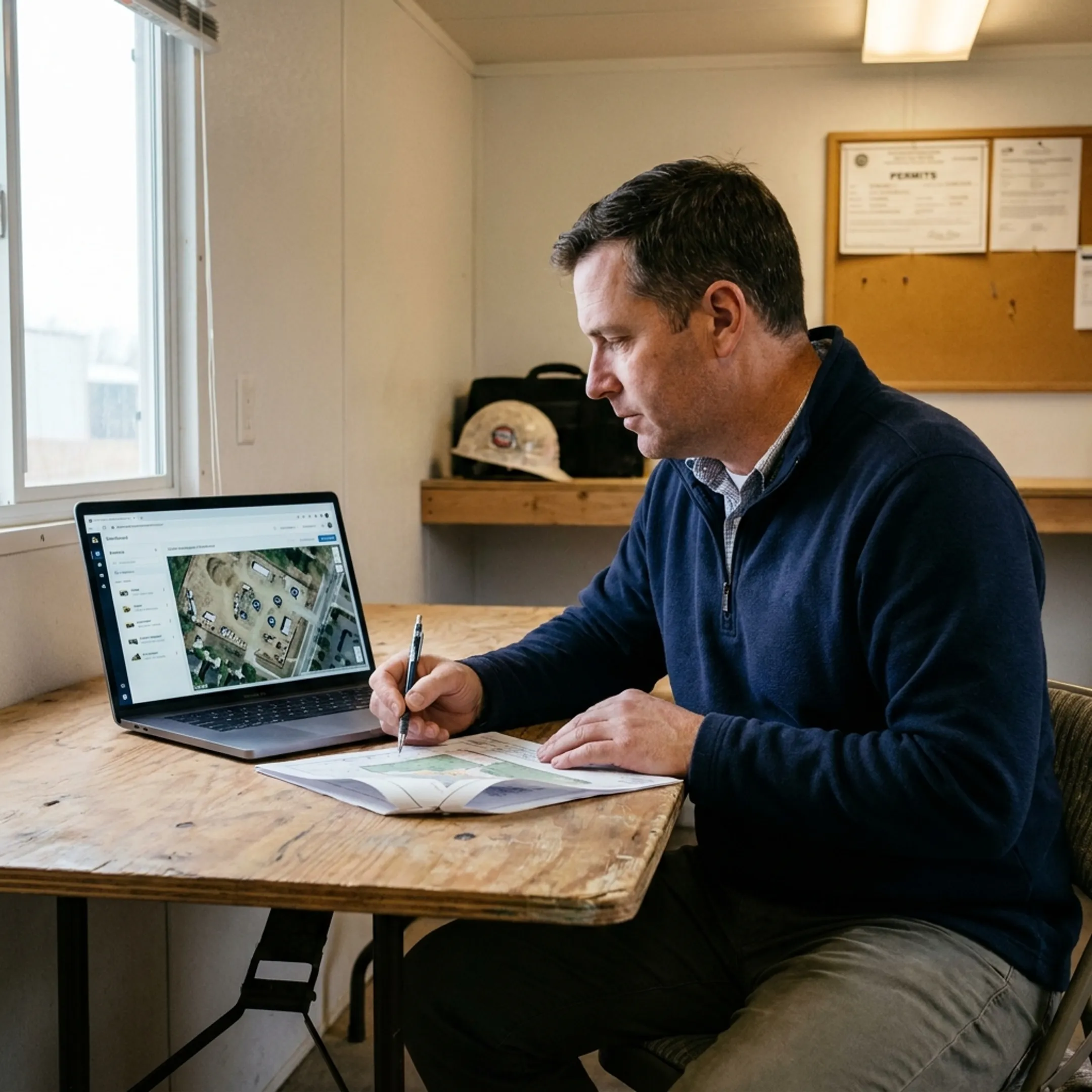 Manager reviewing asset locations on a tracking dashboard