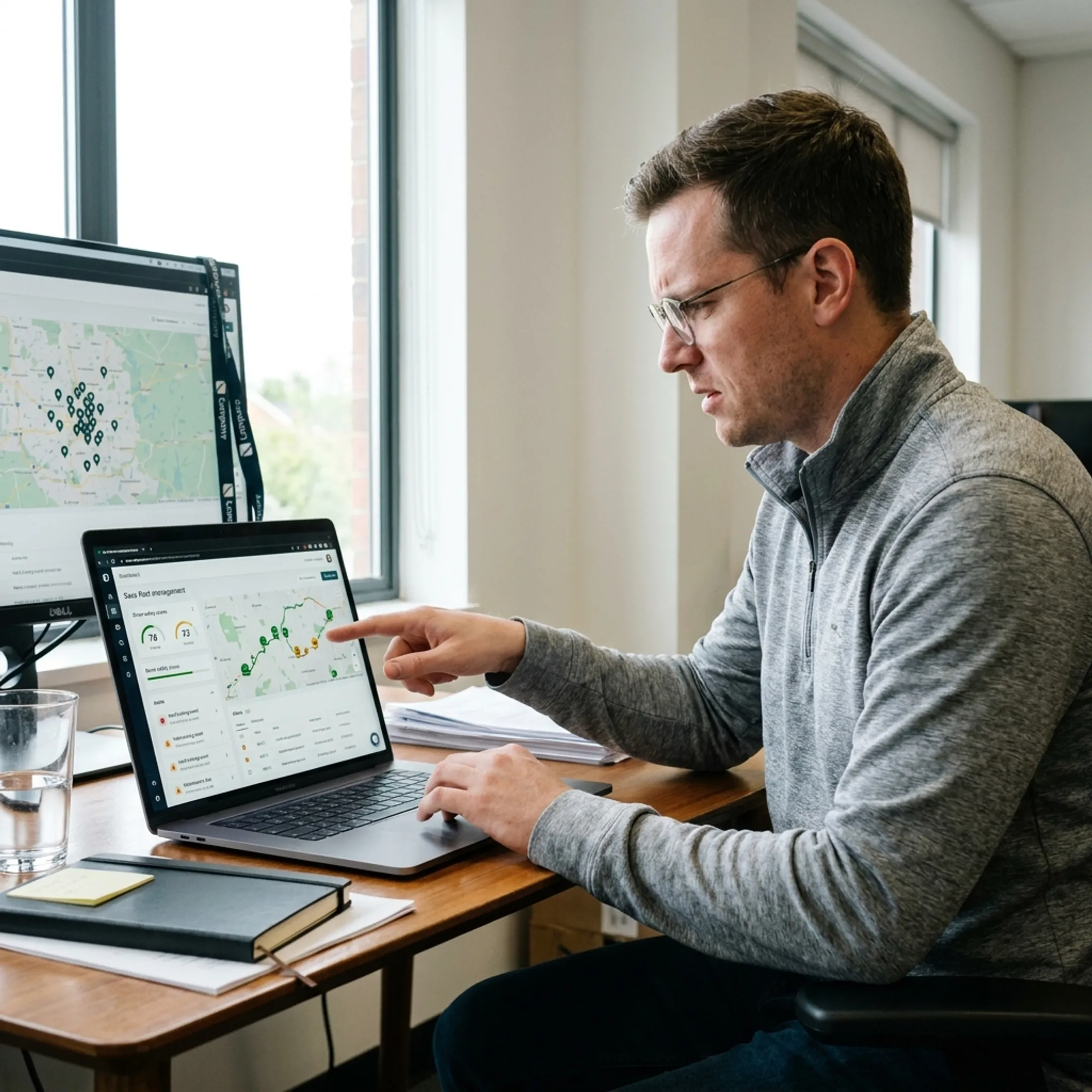 Electric fleet telematics dashboard in use