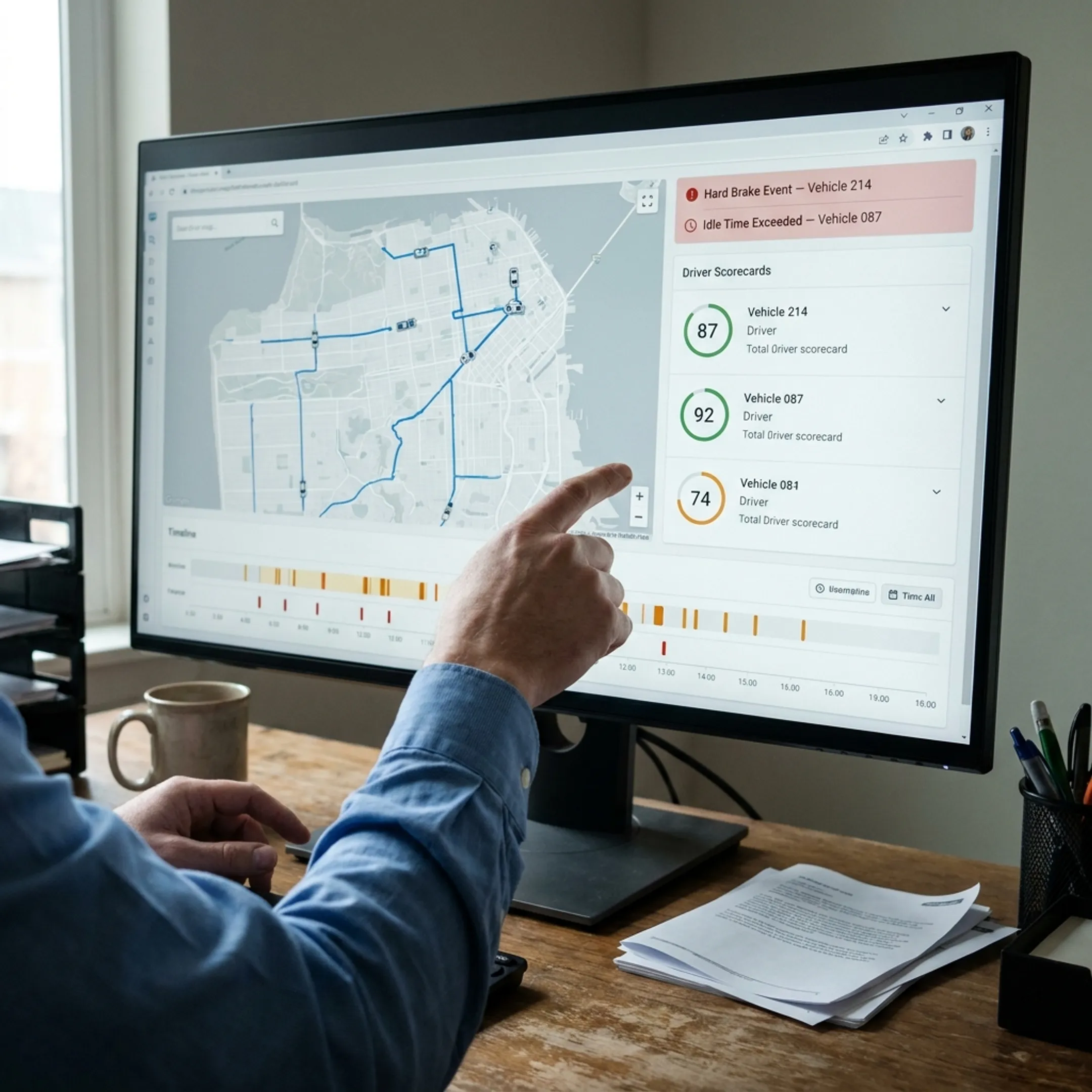 GPS speed tracking dashboard for fleet vehicles