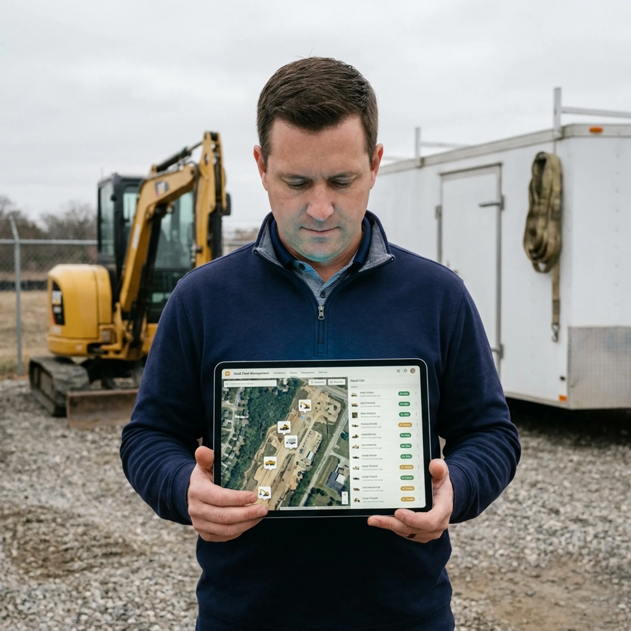 Field equipment displayed on an asset tracking map