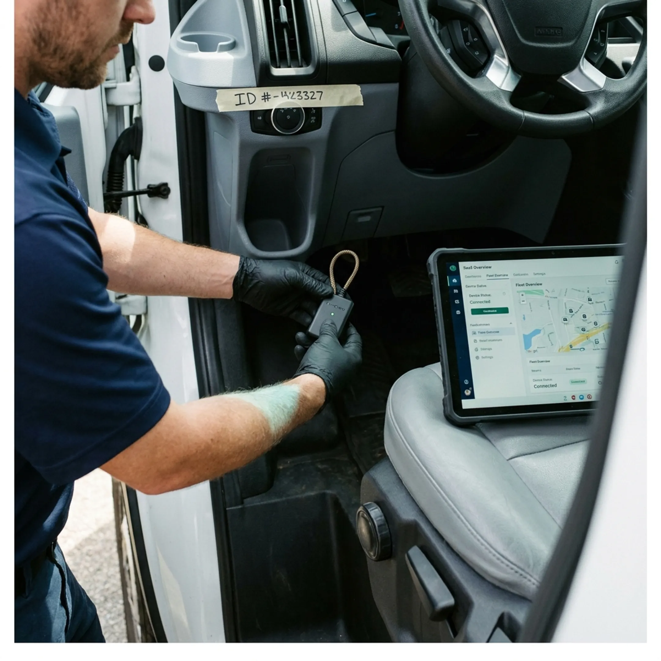 GPS tracker installed in a fleet vehicle