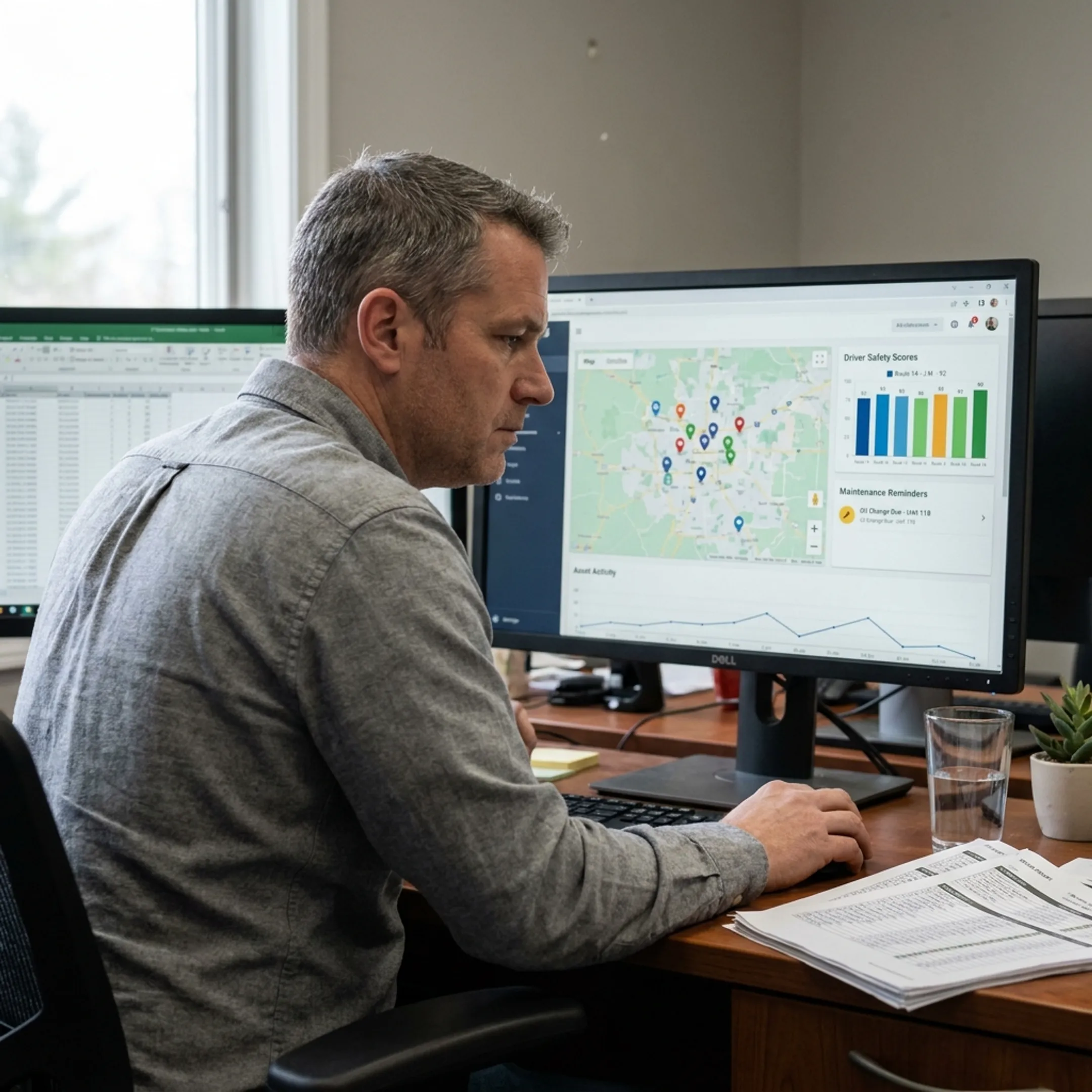 Fleet platform showing safety and maintenance insights