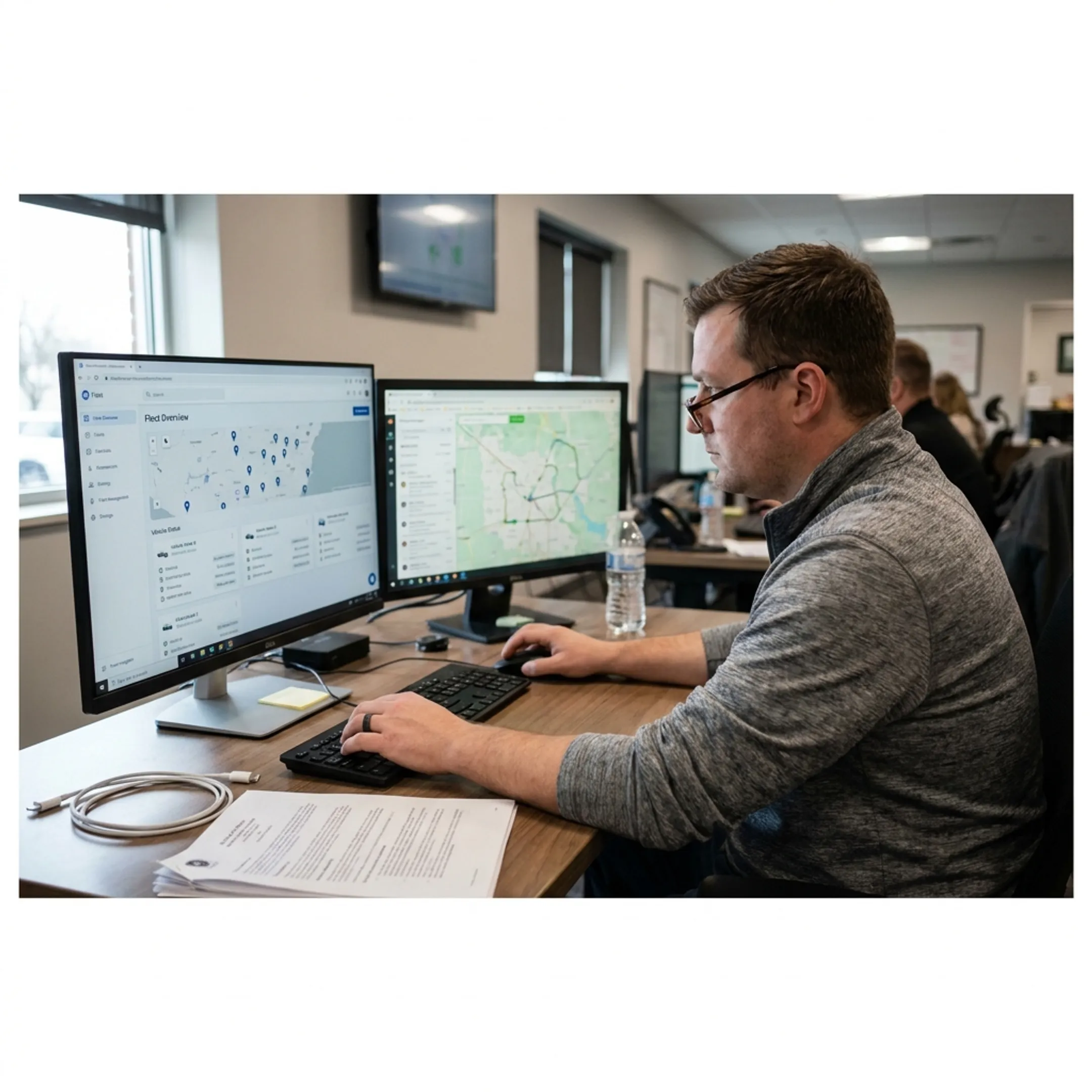 Dispatcher using fleet management dashboard