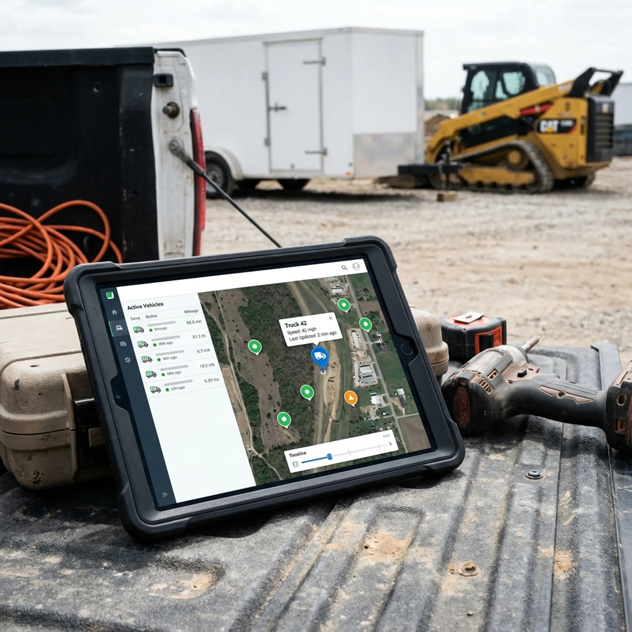 Field equipment tracked on an asset management map