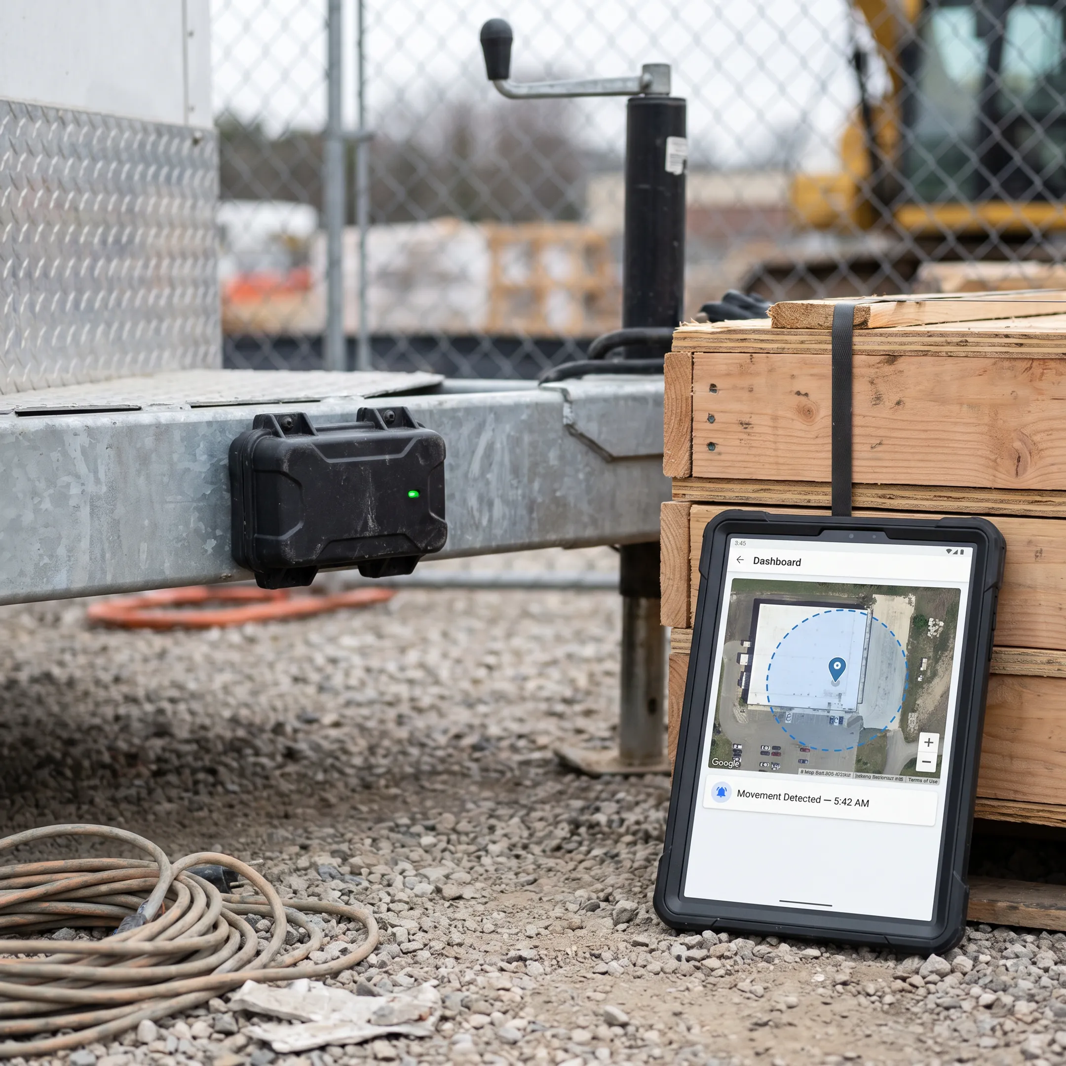 GPS tracker monitoring a commercial trailer