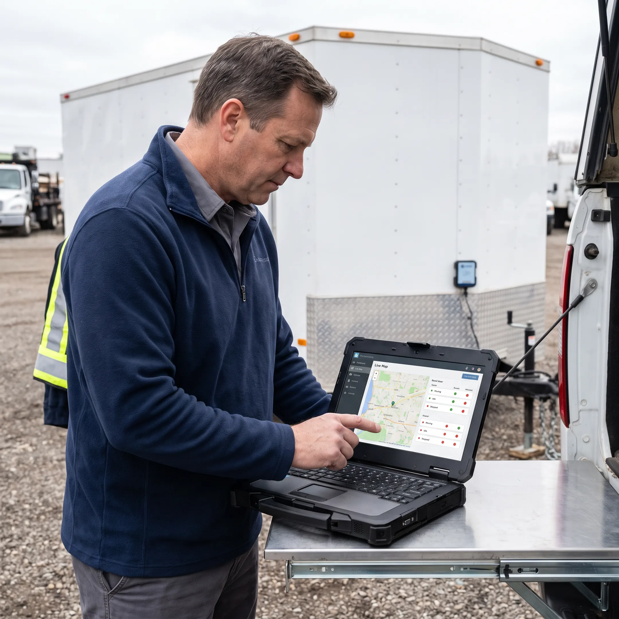 GPS tracker monitoring a commercial trailer