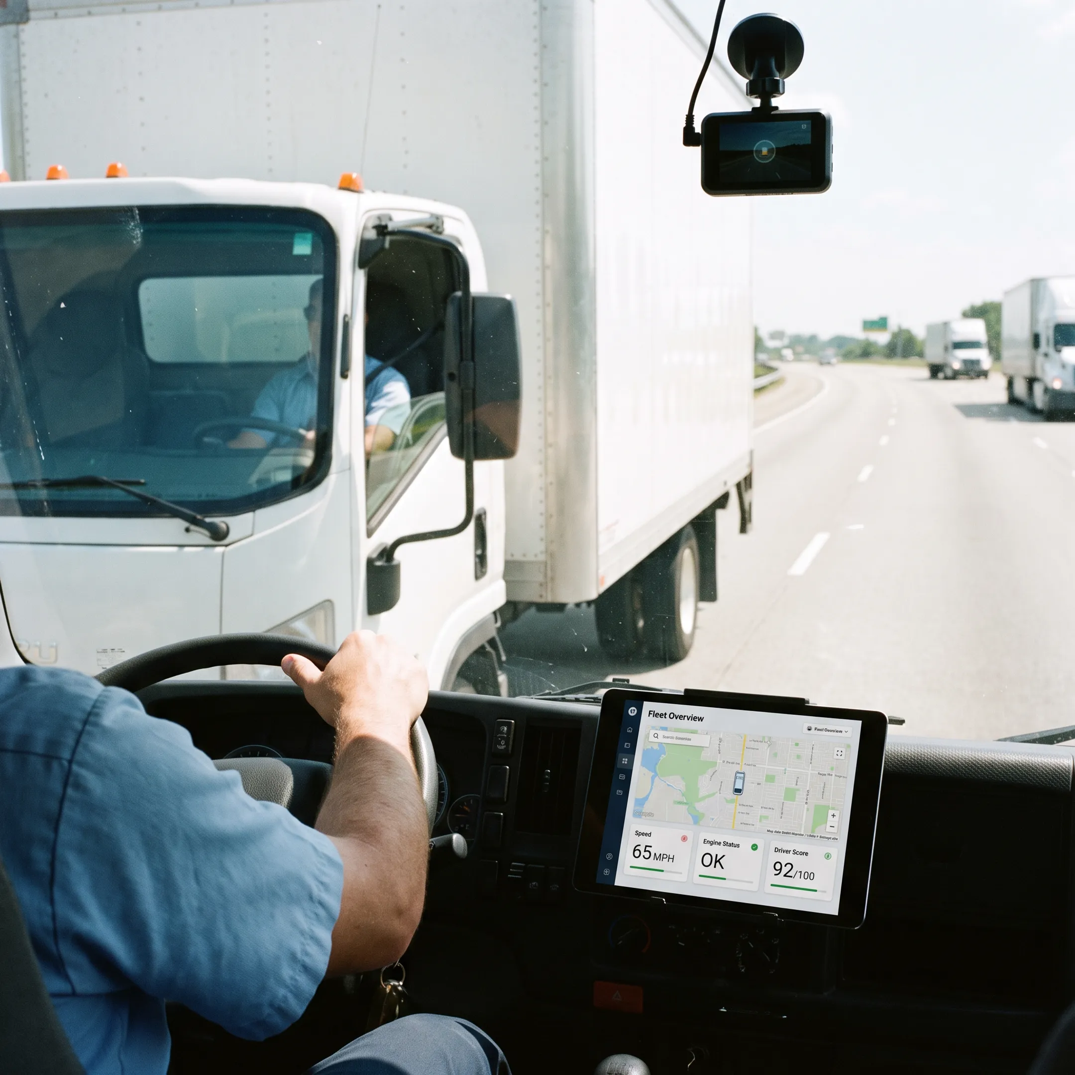 Truck fleet using GPS tracking and dash cam technology