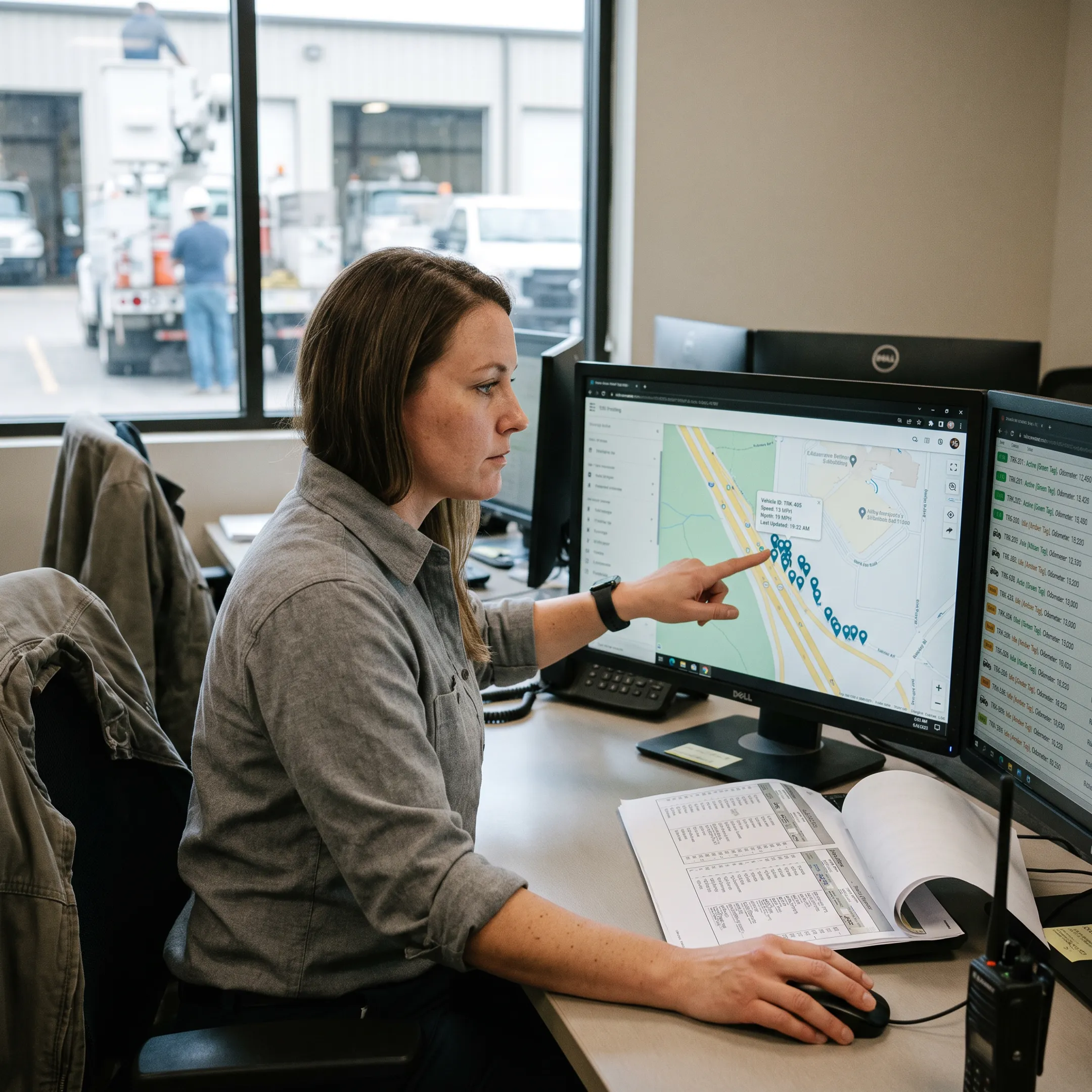 Utility fleet GPS tracking