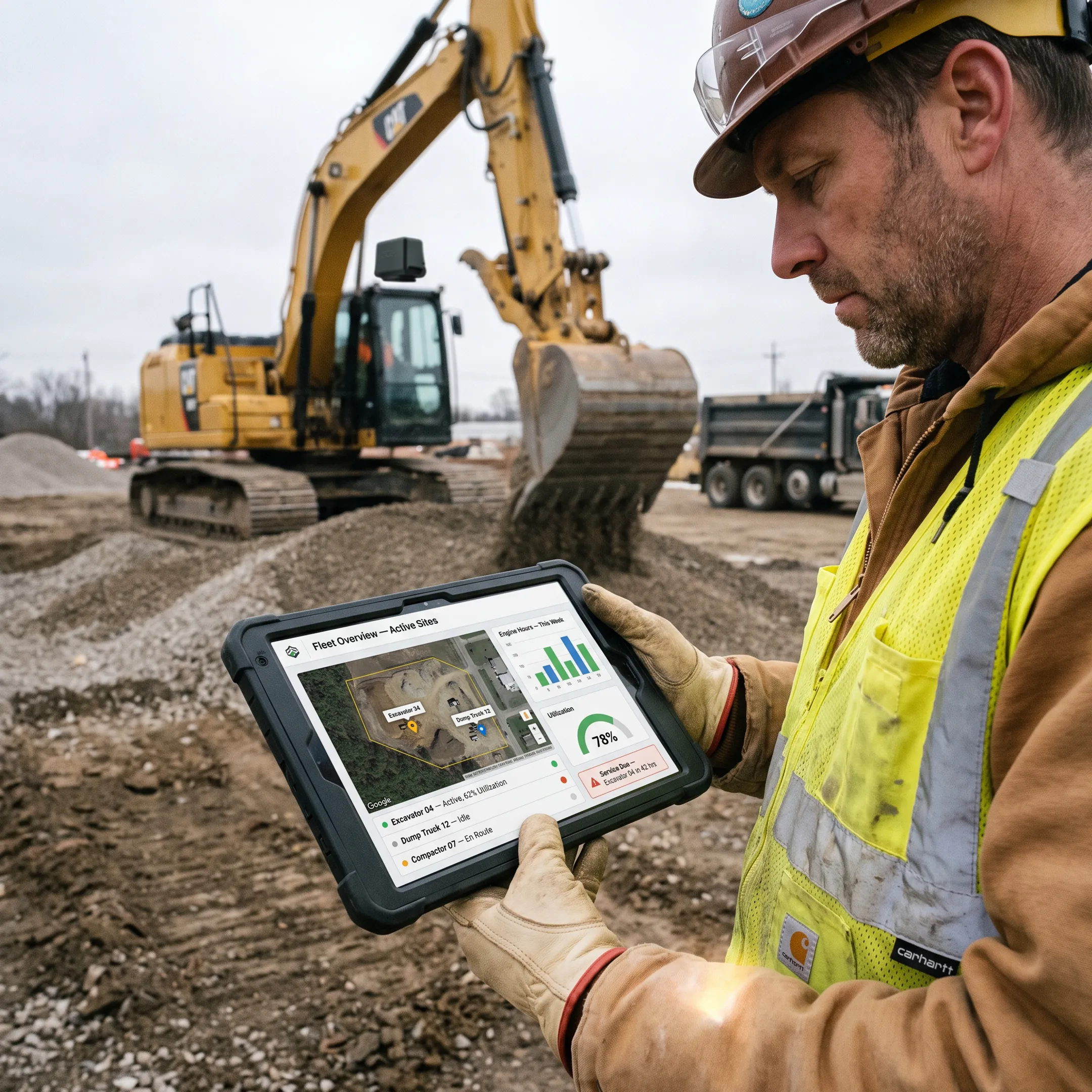 Construction equipment GPS tracking