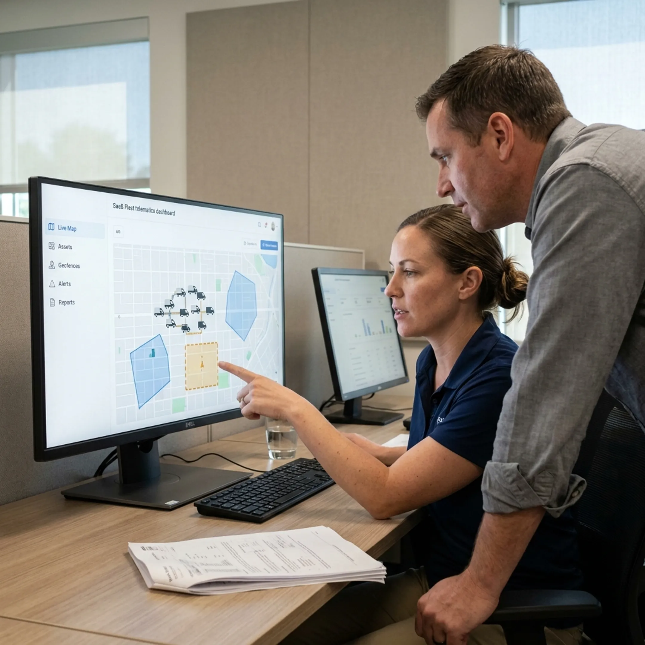 Utility crew monitoring tracked equipment in a field operations dashboard