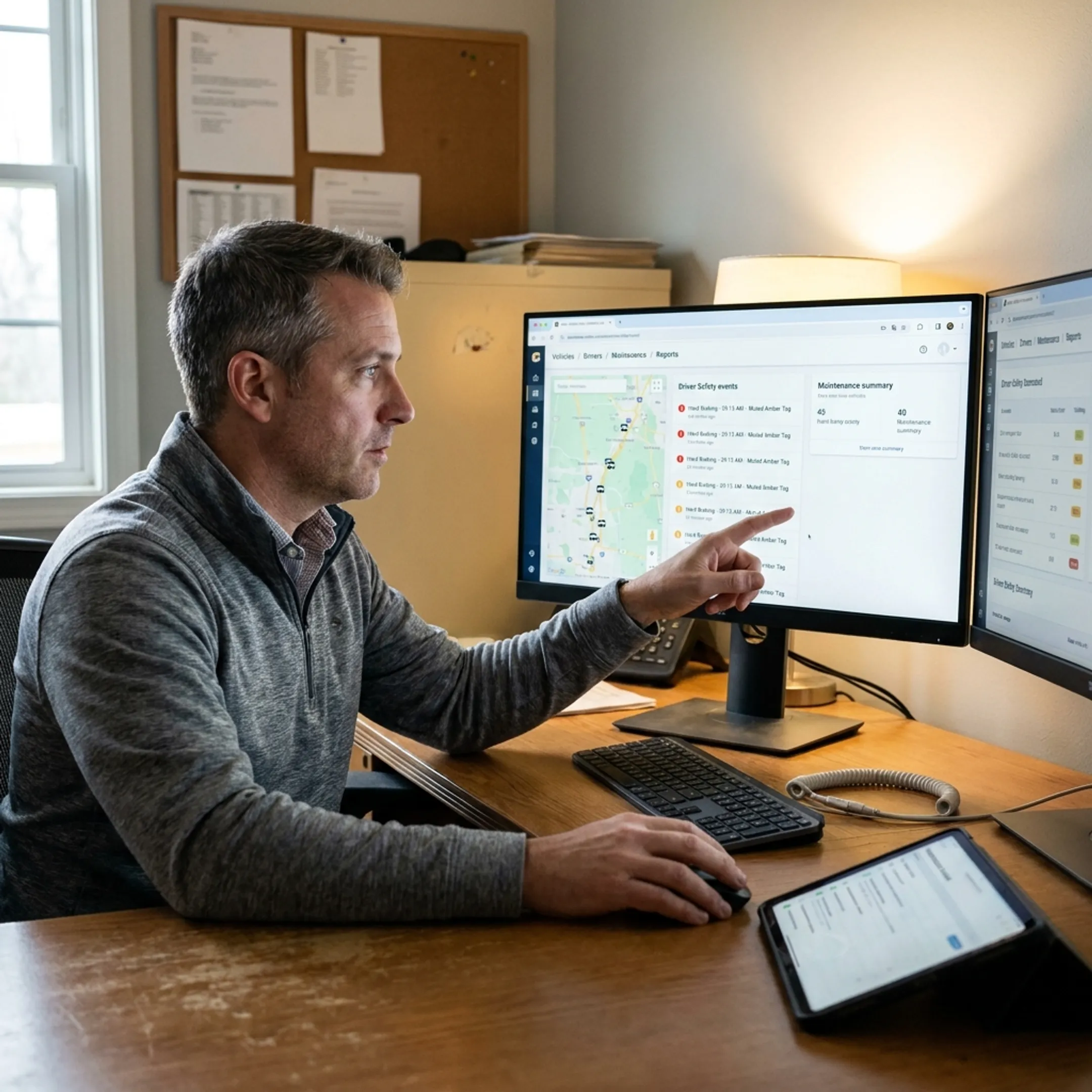 Fleet manager using connected vehicle management software