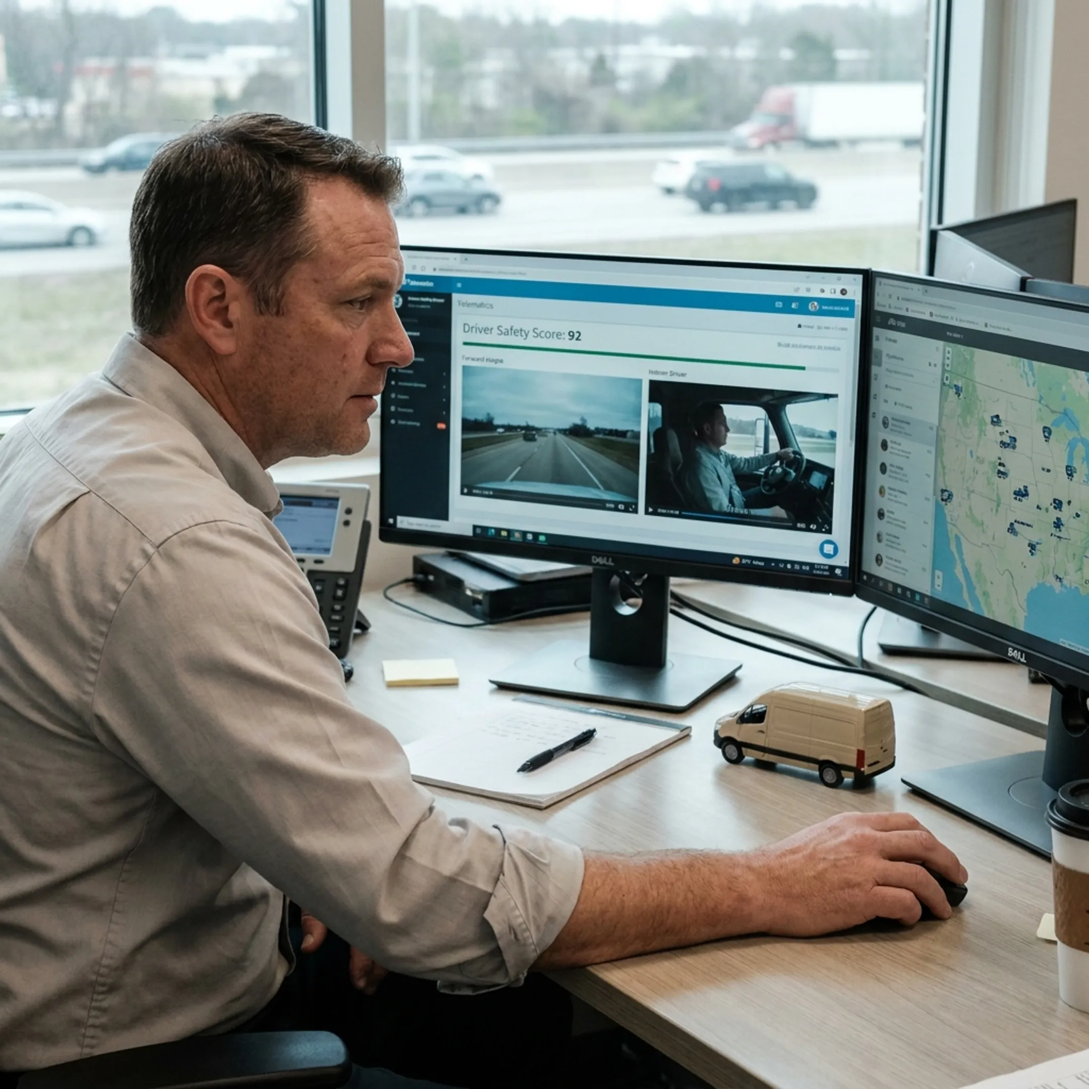 Trucking fleet using video telematics