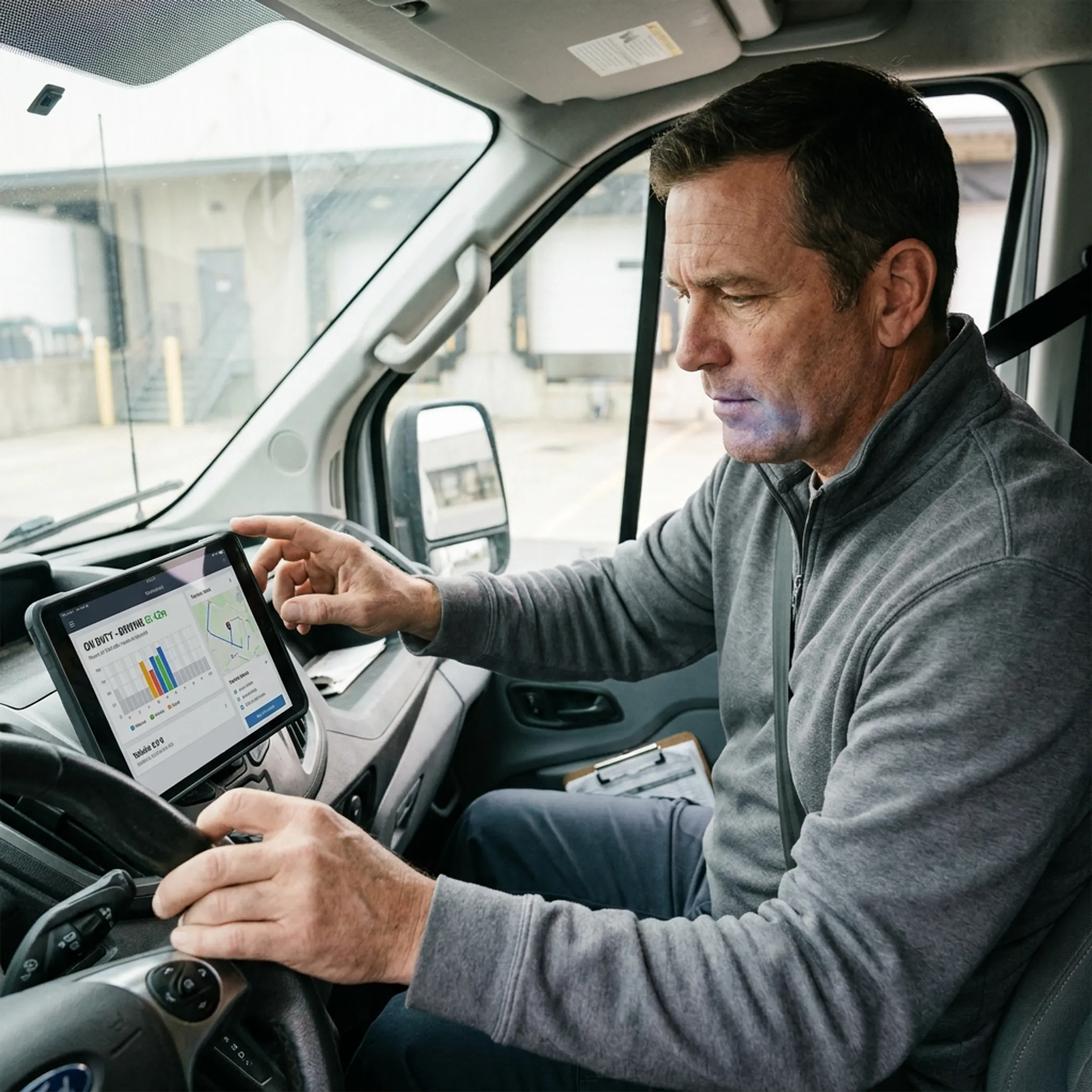 Driver using a vehicle equipped with an ELD device