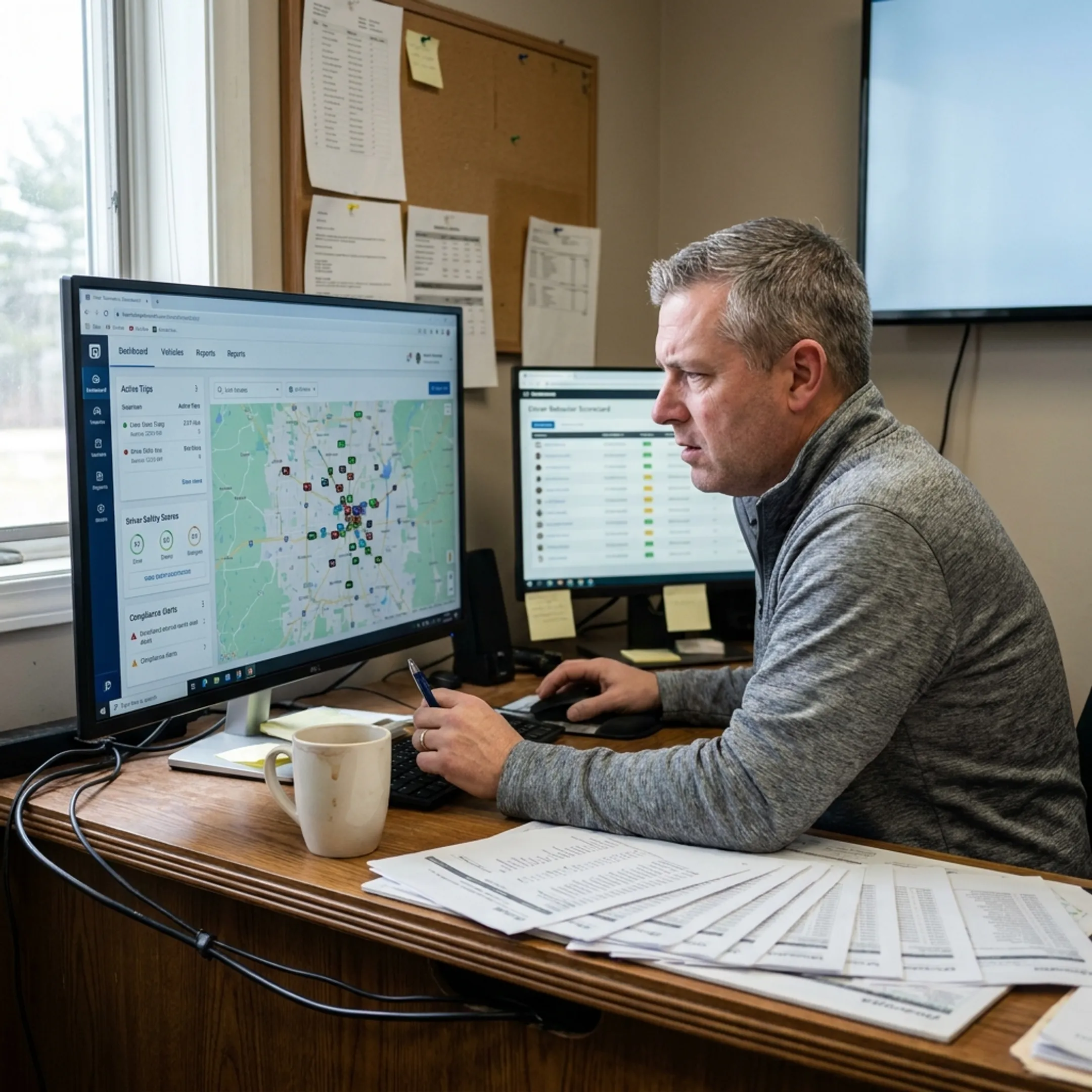 Fleet manager using connected fleet management software