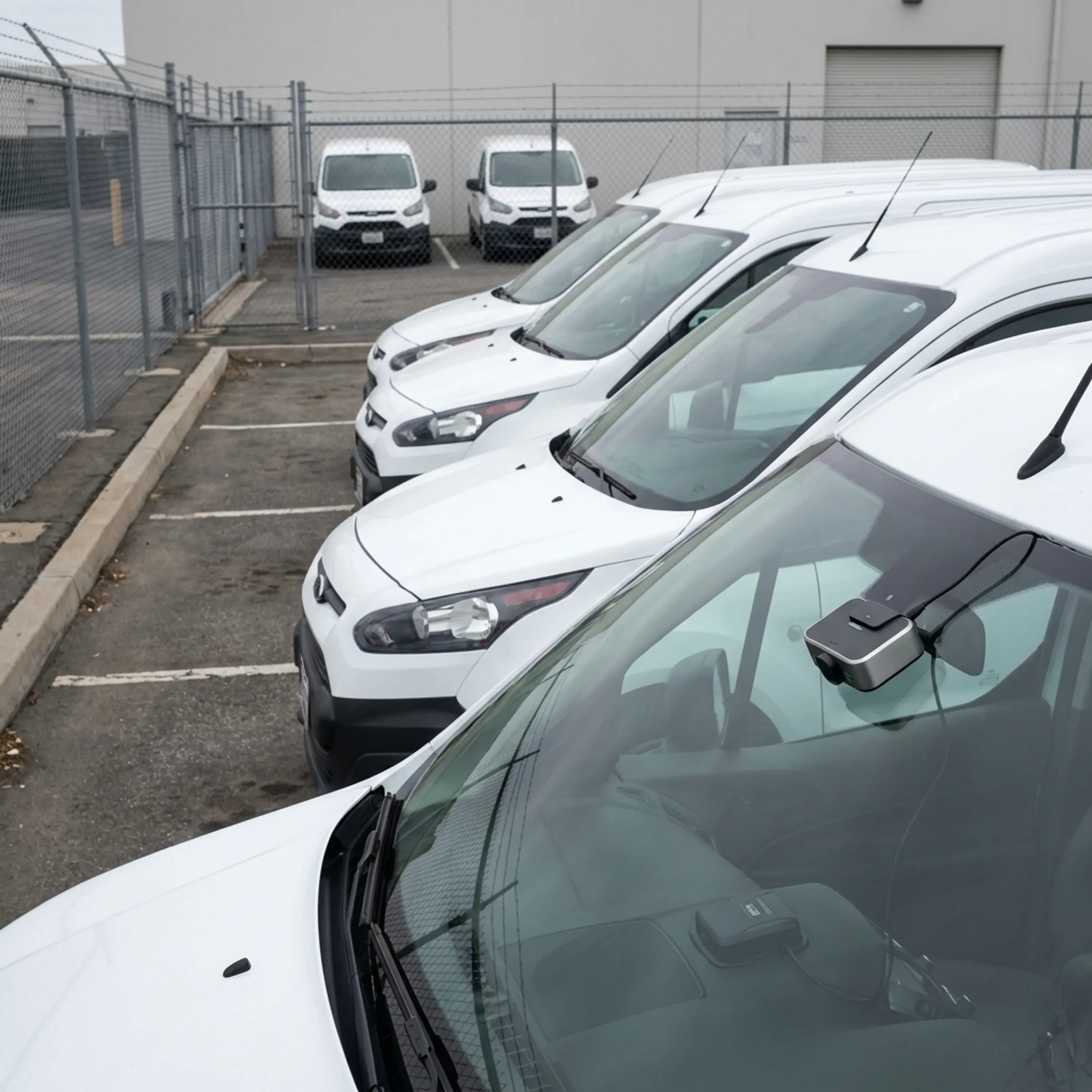 Commercial fleet vehicles equipped with GPS telematics tracking