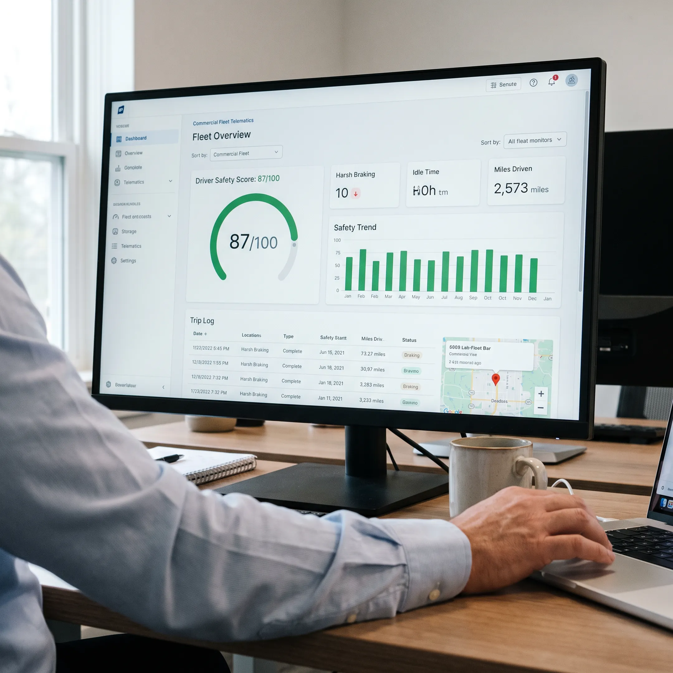 Fleet driver scorecard interface displaying safety performance analytics