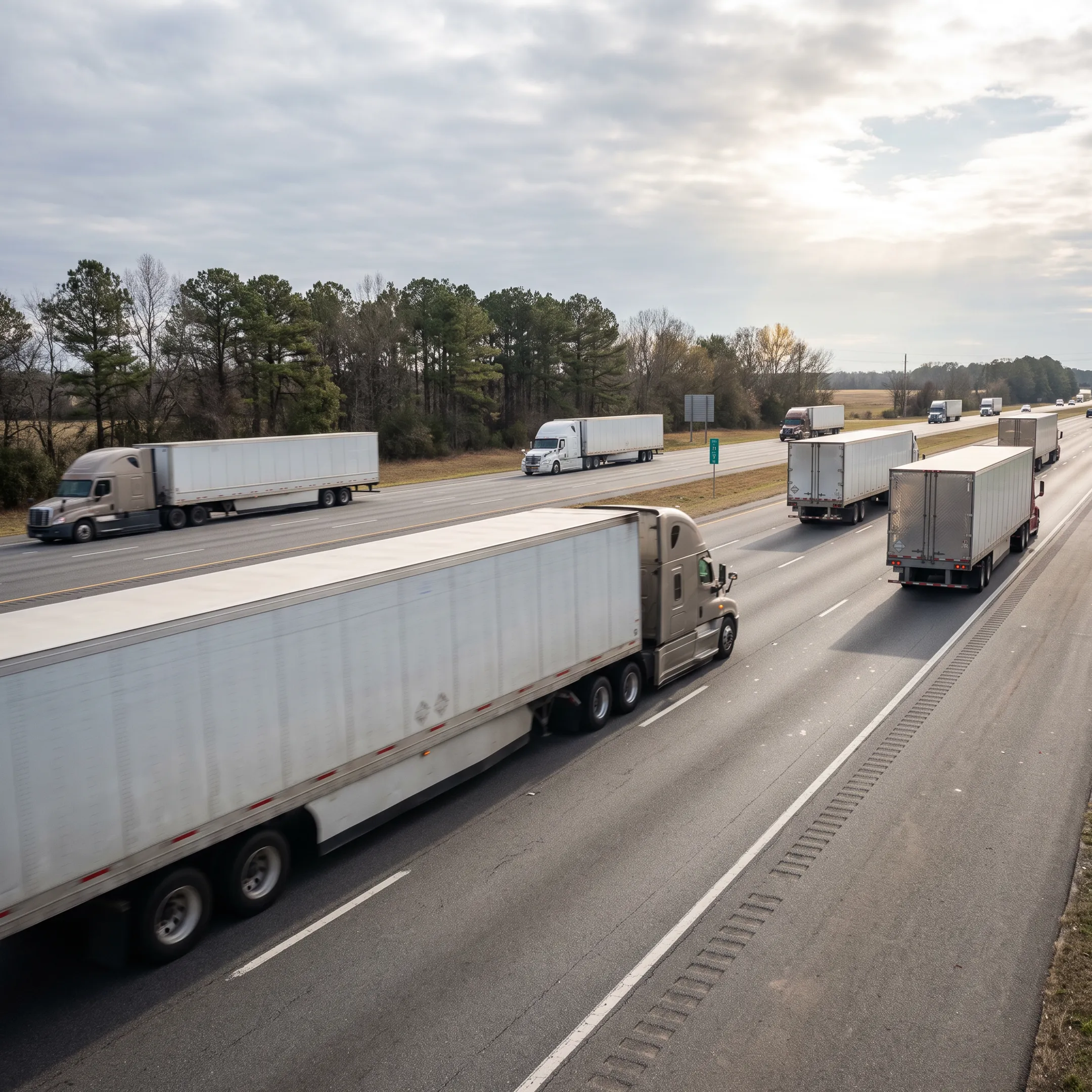 Trucking fleet position monitoring