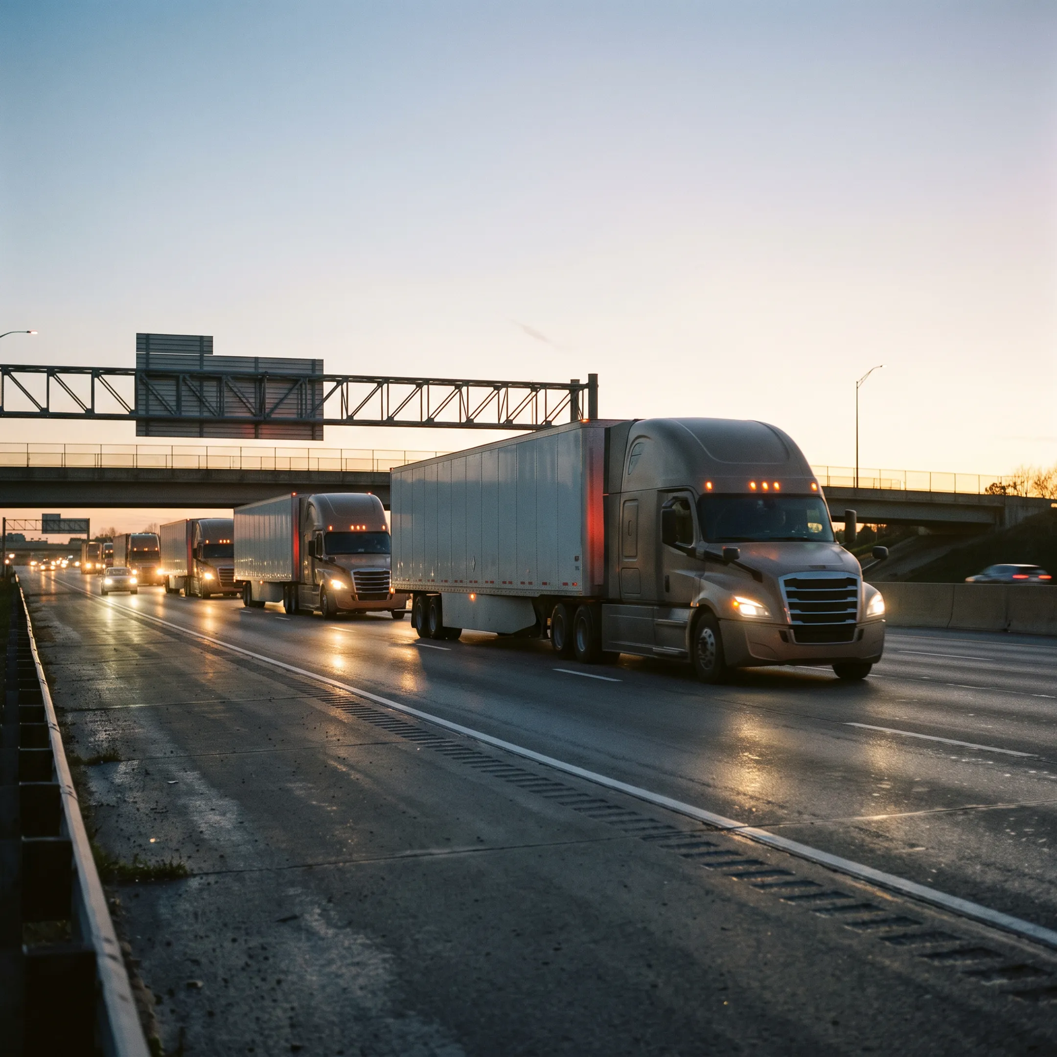 Trucking fleet with GPS tracking sensors