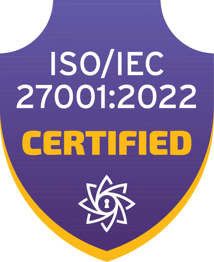 ISO/IEC 27001:2022 certification badge