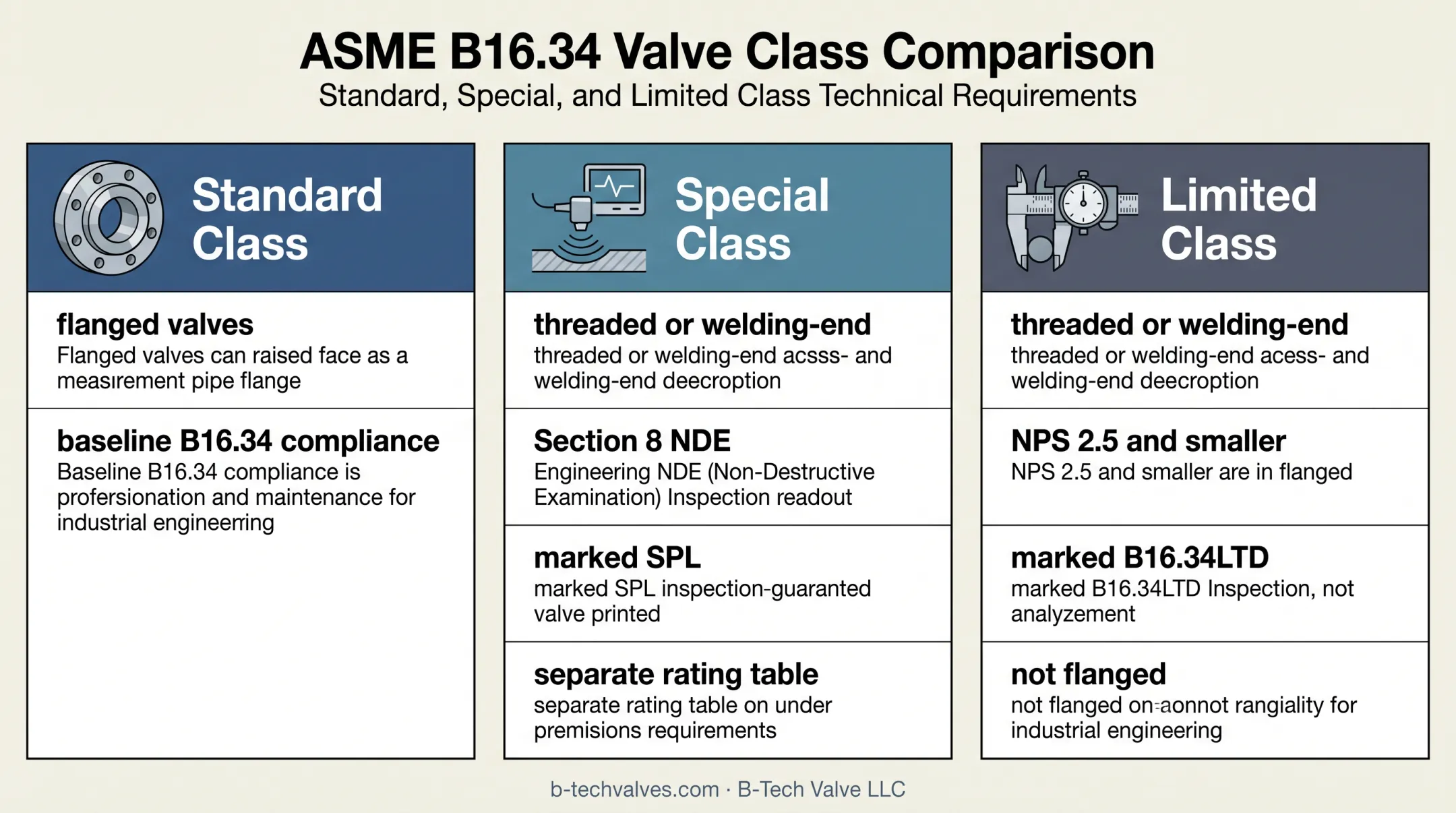 ASME B16.34 Standard Special Limited Class comparison