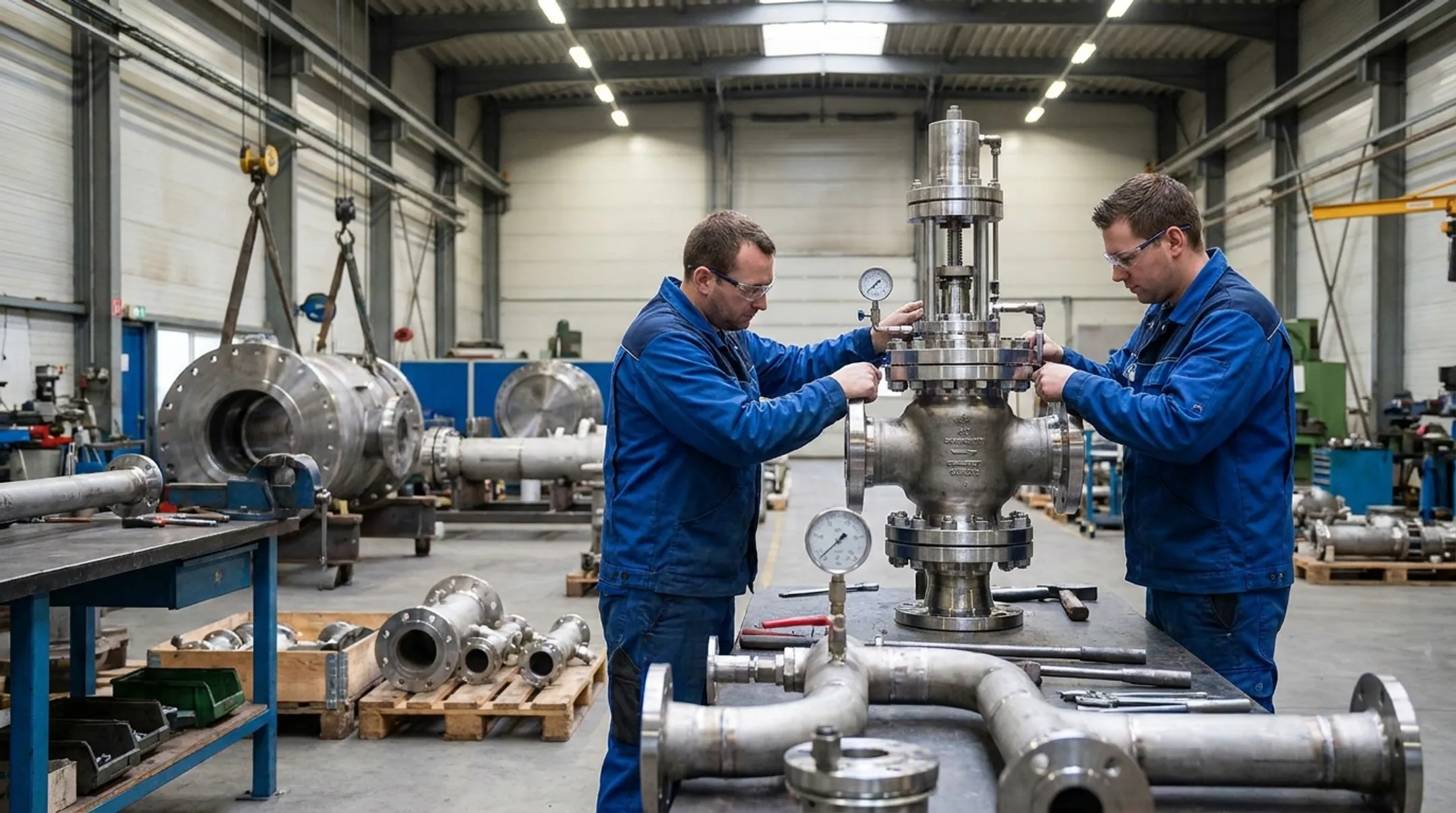 B-Tech Valve desuperheater valve assembly undergoing in-house testing