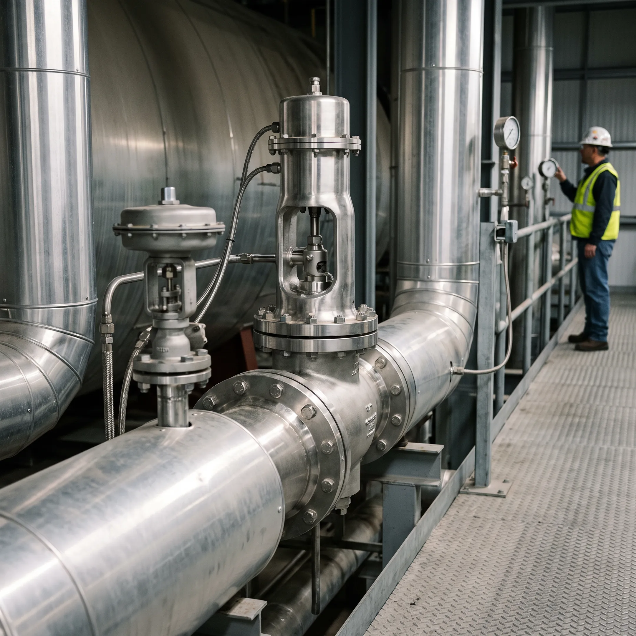 Desuperheater in an industrial boiler plant