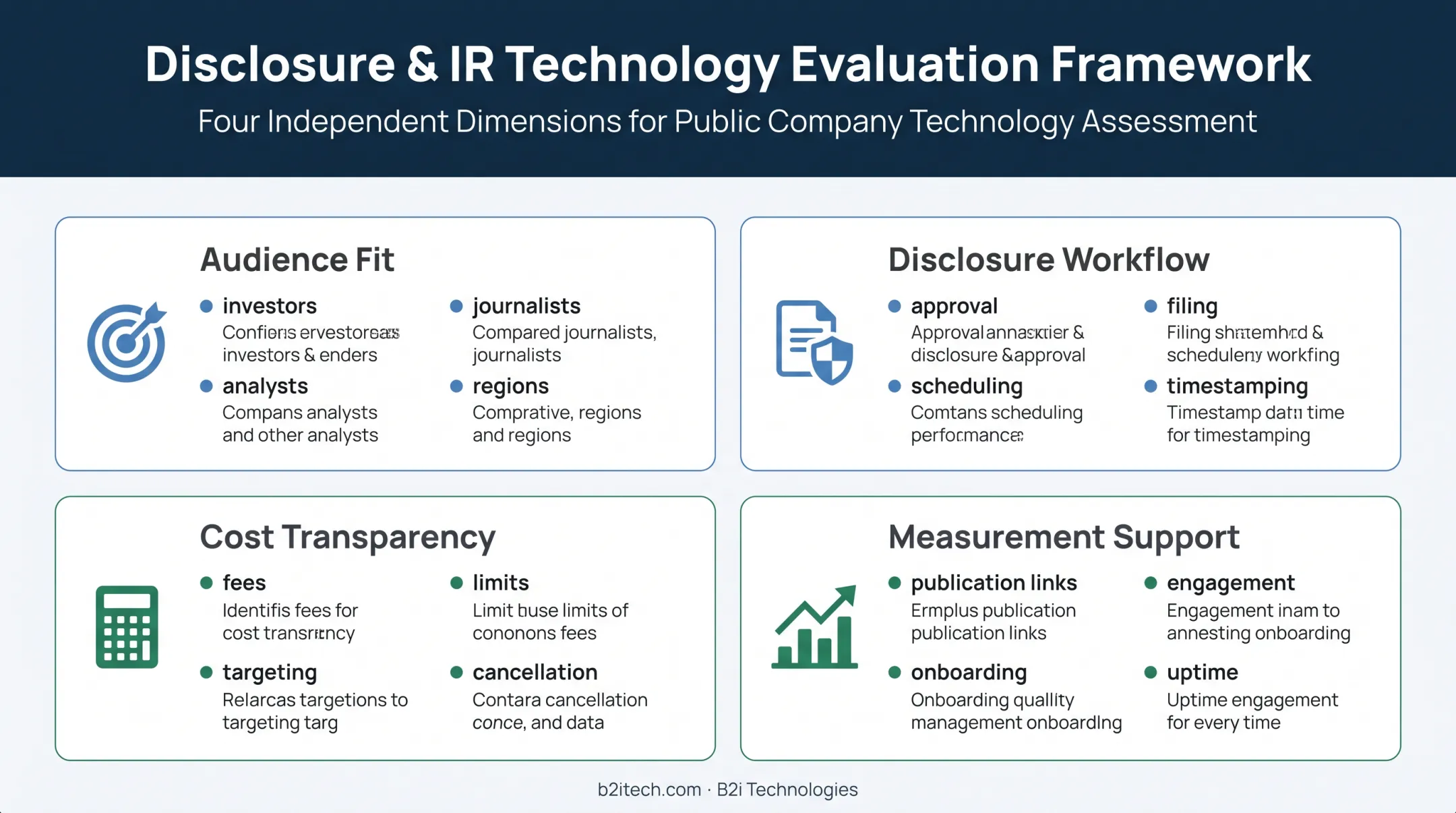 Four-factor framework for evaluating investor relations distribution services